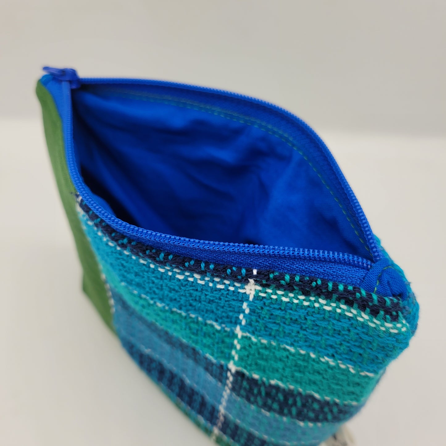 Zipper Pouch | Cecily Bag | Handwoven Greens & Blues | Small