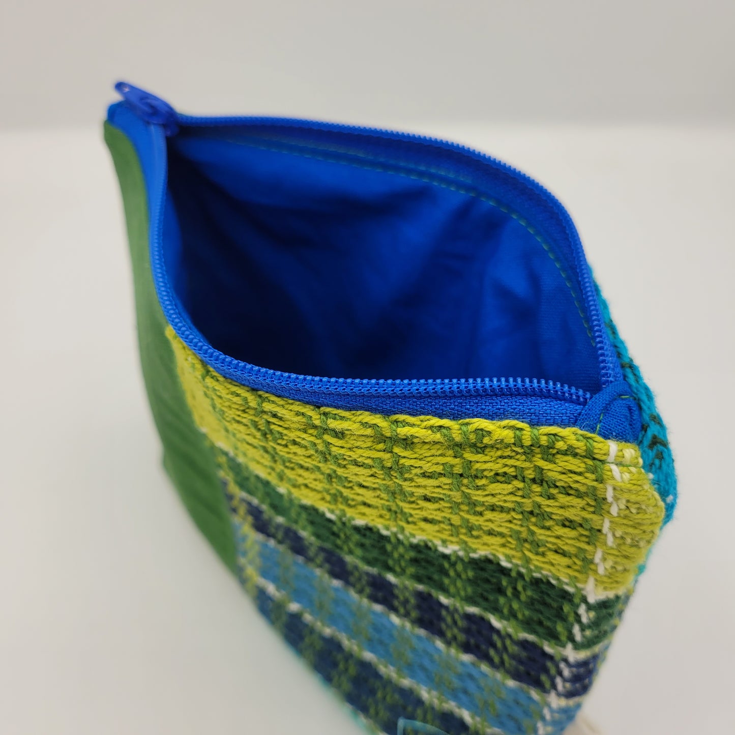Zipper Pouch | Cecily Bag | Handwoven Greens & Blues | Small