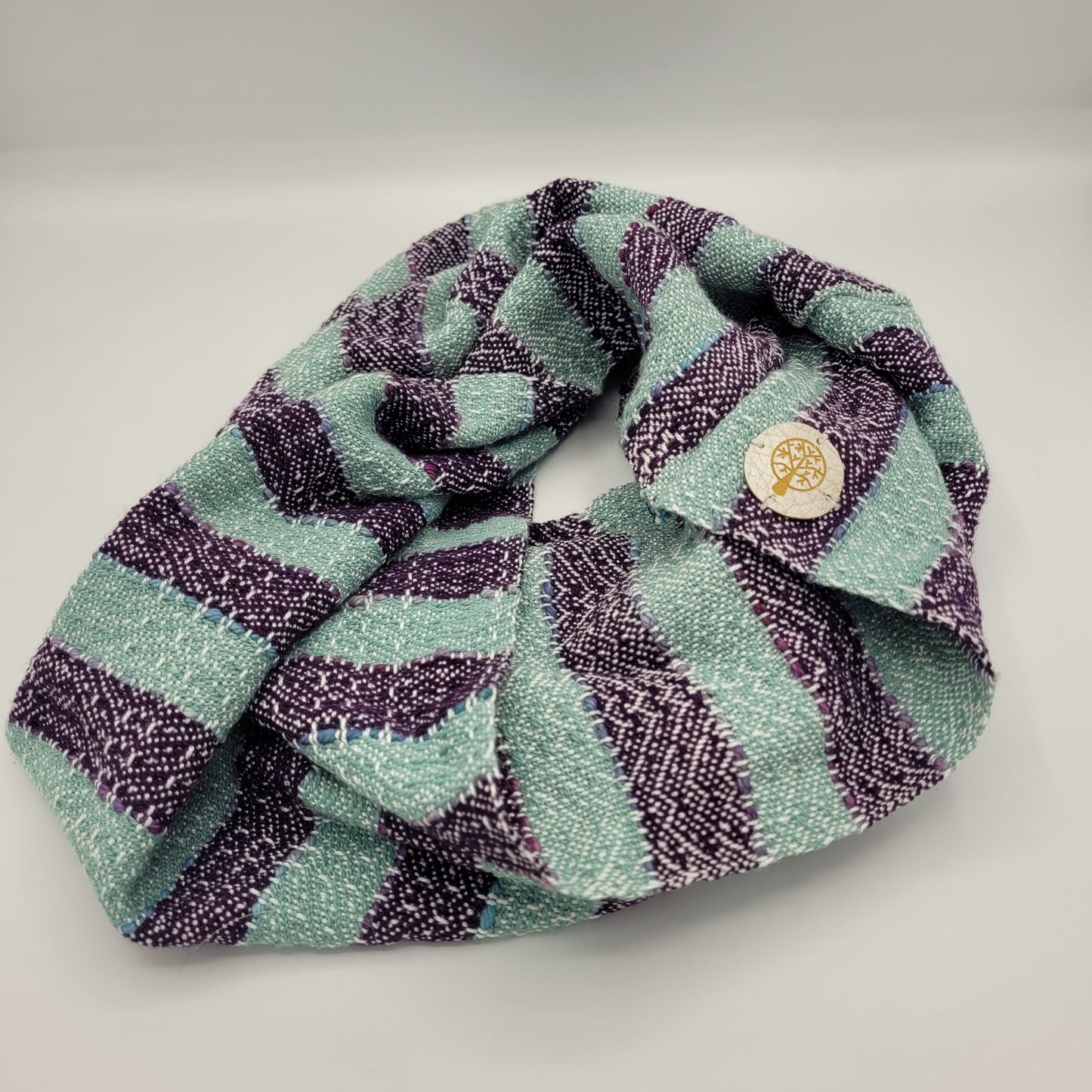 Cowl | Purple & Blue | Cotton & Tencel Blend | Twisted Mobius Cowl