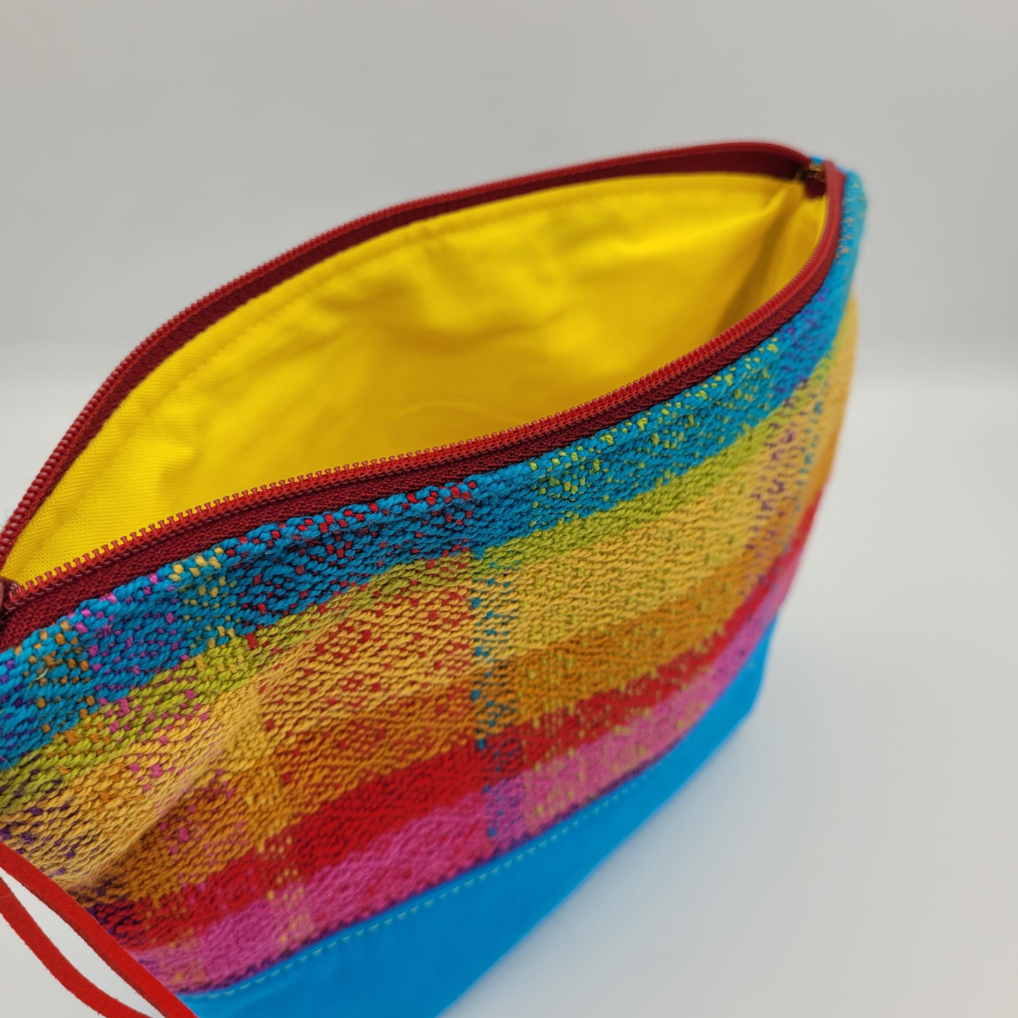 Zipper Pouch | Cecily Bag | Handwoven Rainbow Pop | Medium