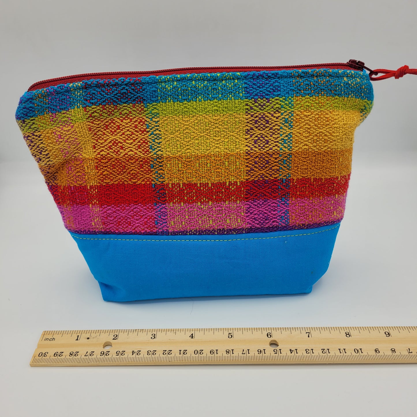 Zipper Pouch | Cecily Bag | Handwoven Rainbow Pop | Medium