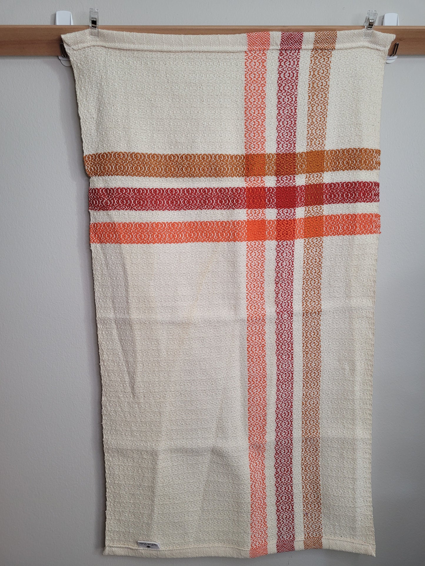 Dishtowel | Handwoven Kitchen Towel | Shades of Orange Stripes