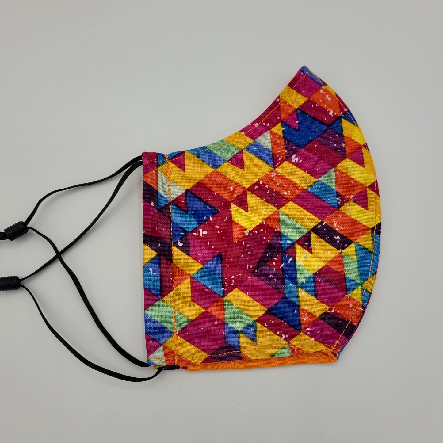 Cotton Face Mask w/ Filter Pocket | Adjustable Tie Ear Loops | Geometric Kalidoscope Print | Washable Mask