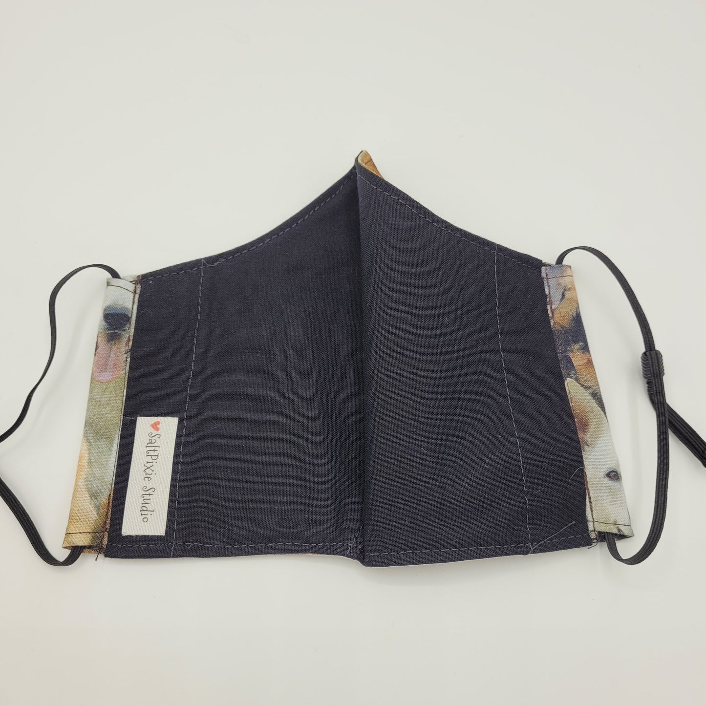 Cotton Face Mask w/ Filter Pocket | Adjustable Tie Ear Loops | German Shepherd Print | Washable Mask