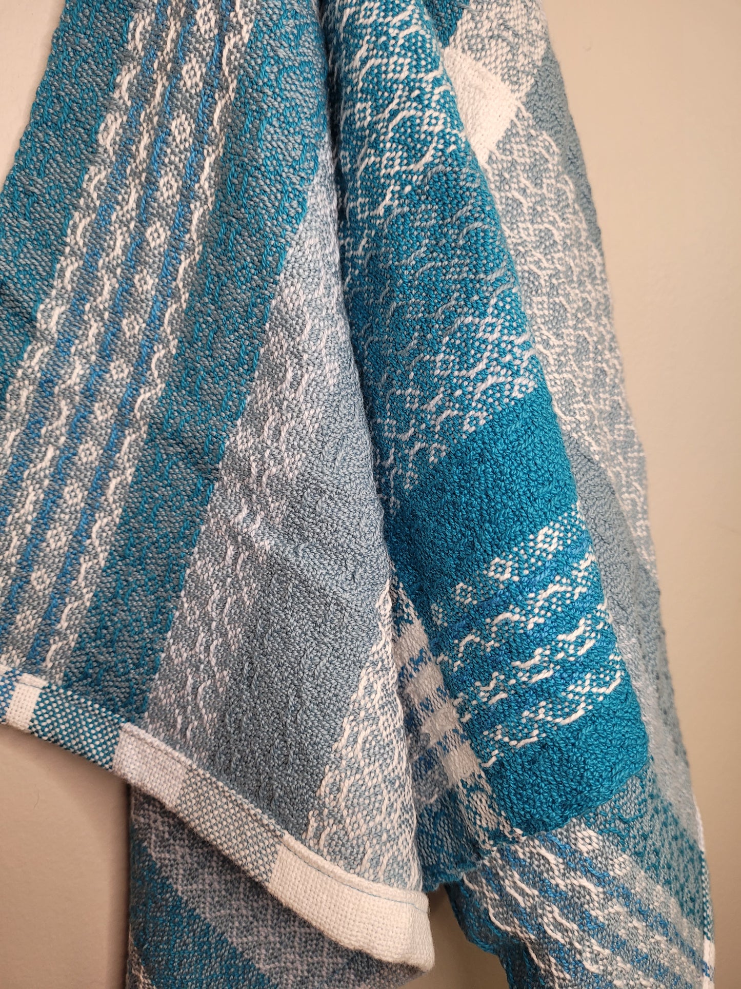 Dishtowel | Handwoven Kitchen Towel | Beachside Blues | Blues & White | Variant 3