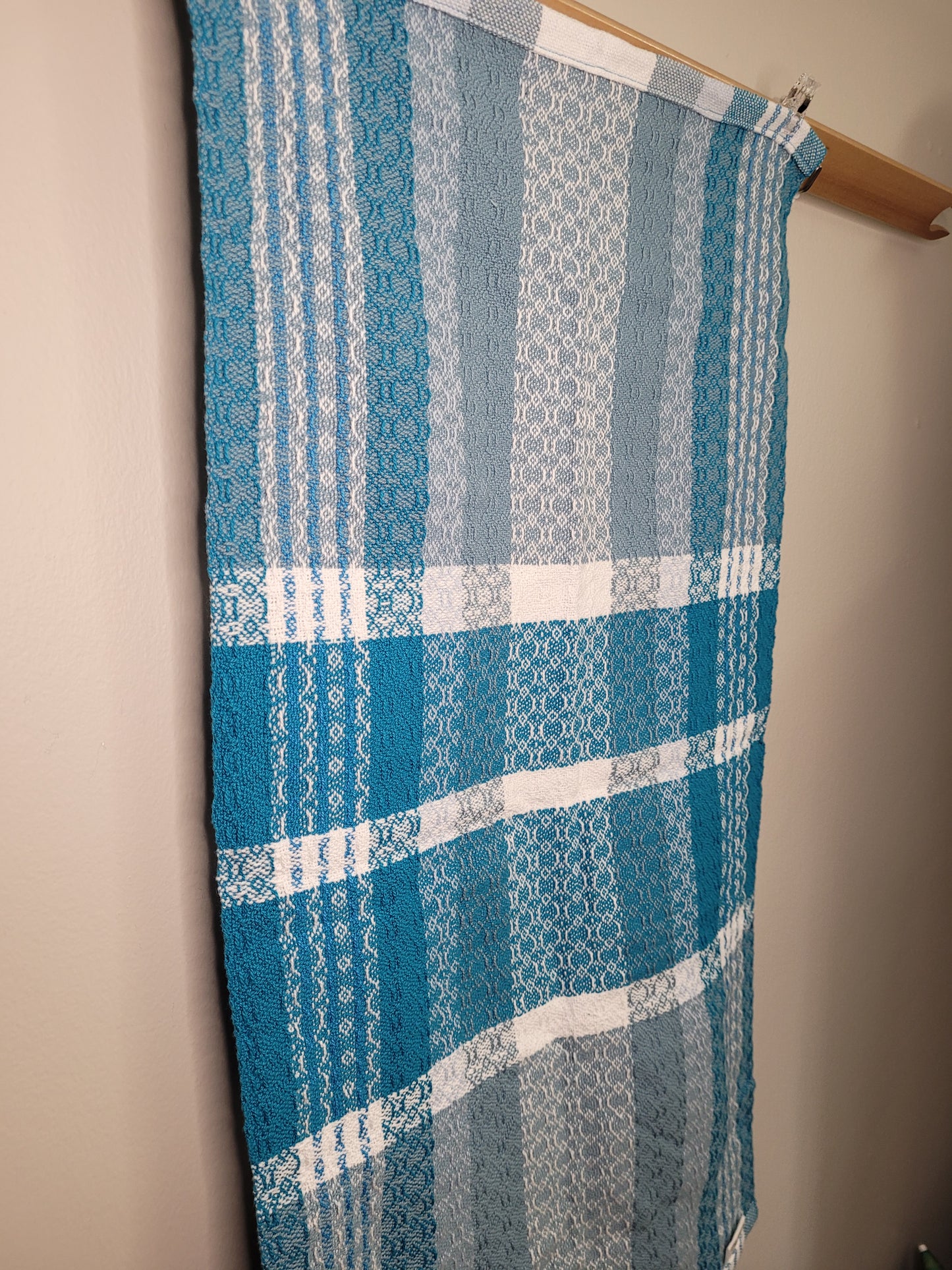 Dishtowel | Handwoven Kitchen Towel | Beachside Blues | Blues & White | Variant 3