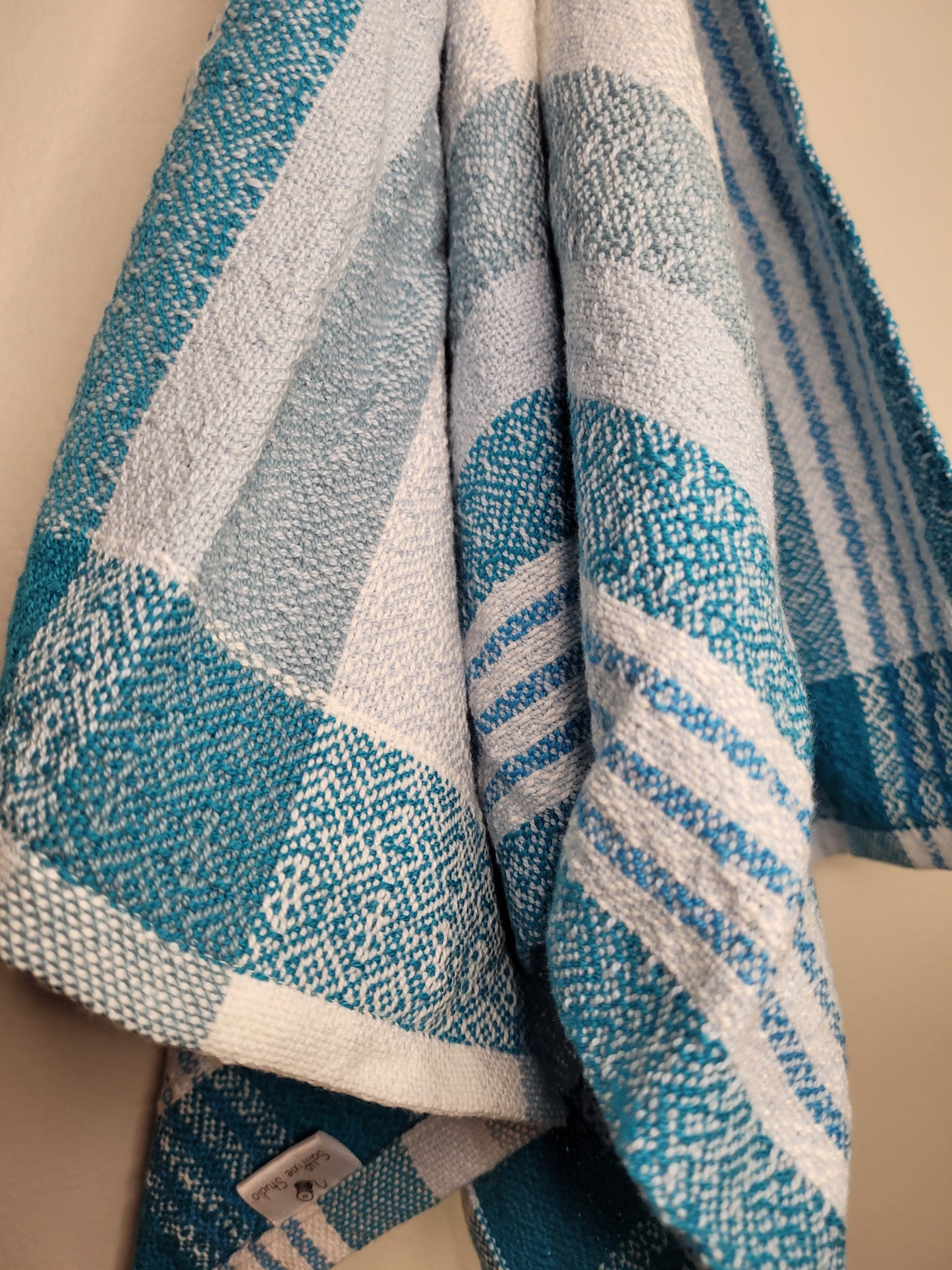 Dishtowel | Handwoven Kitchen Towel | Beachside Blues | Blues & White | Variant 6