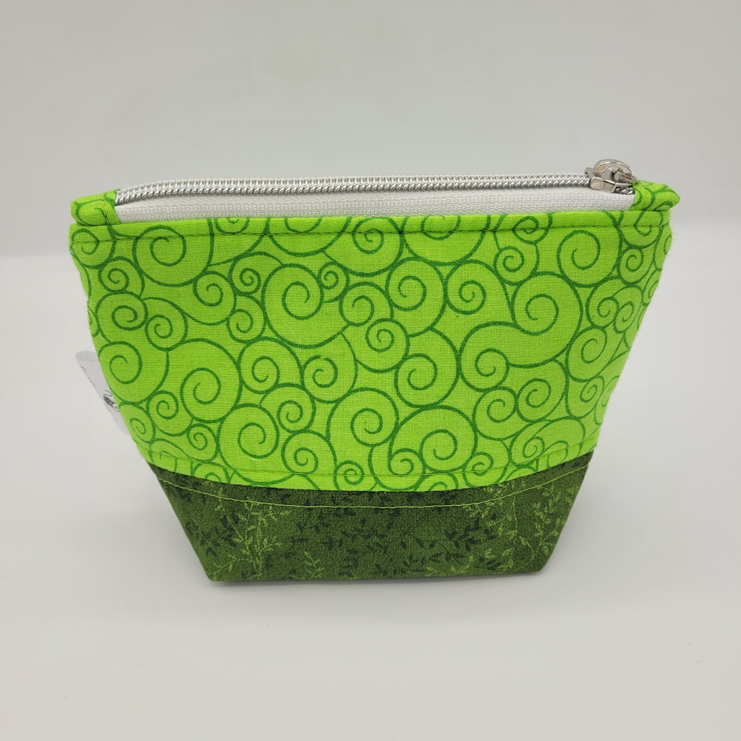 Trinket Bag | Cotton Half Panel | Geometric Leaf