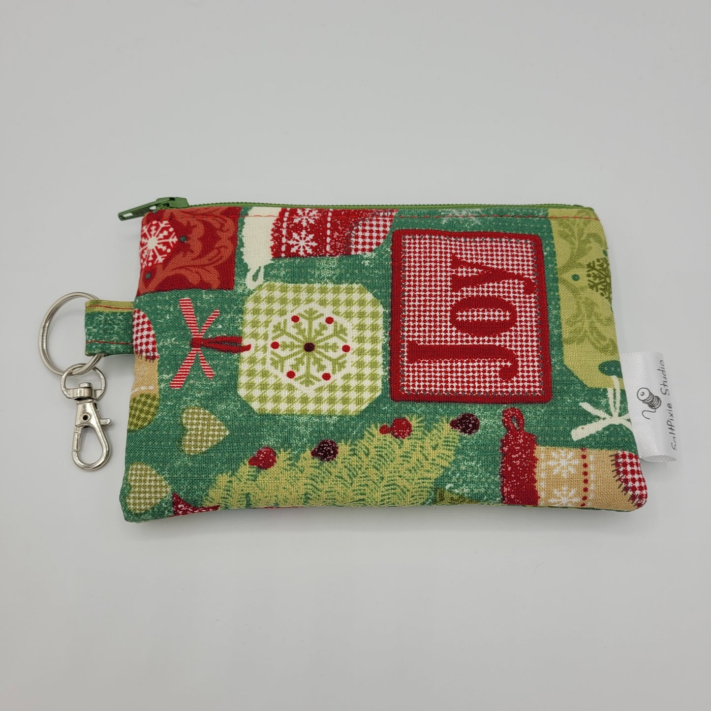 Mini Zipper Pouch | Quilter's Cotton | Holiday Stocking Print