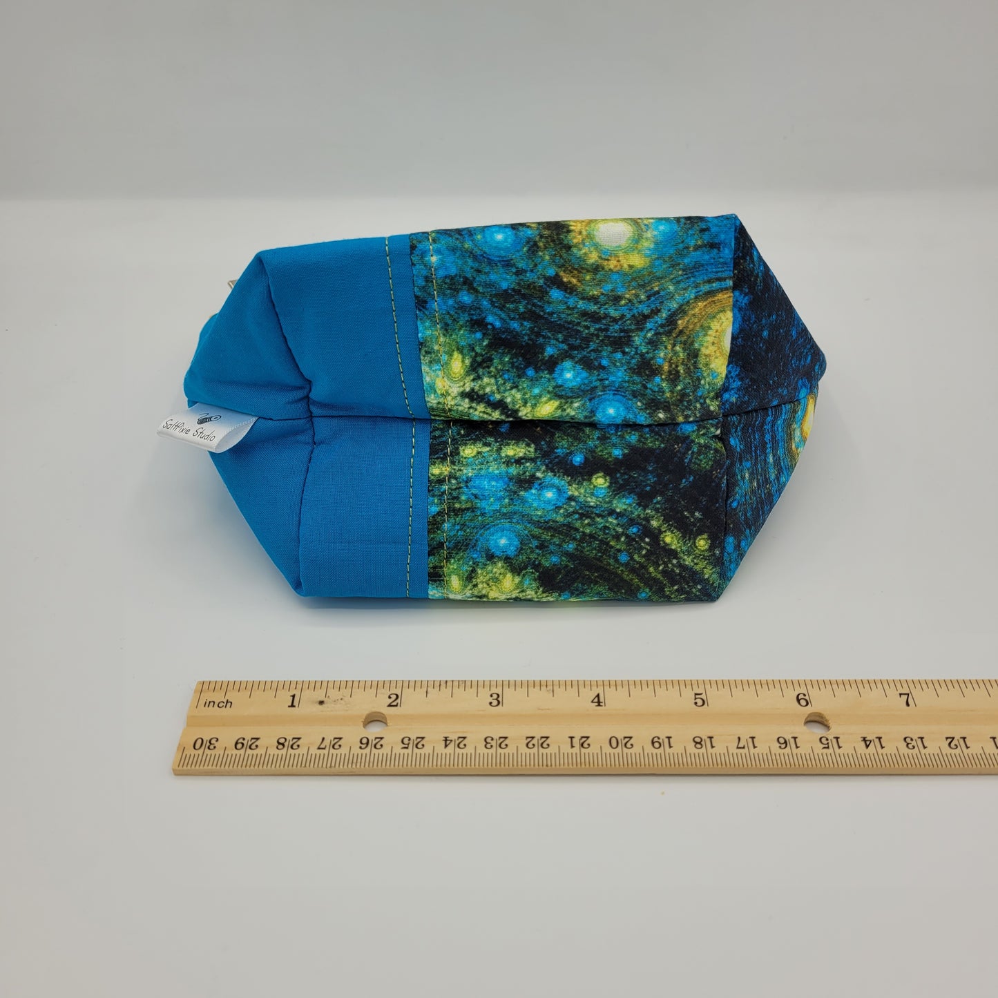 Zipper Pouch | Two Panel Cotton | Blue Galaxy | Medium