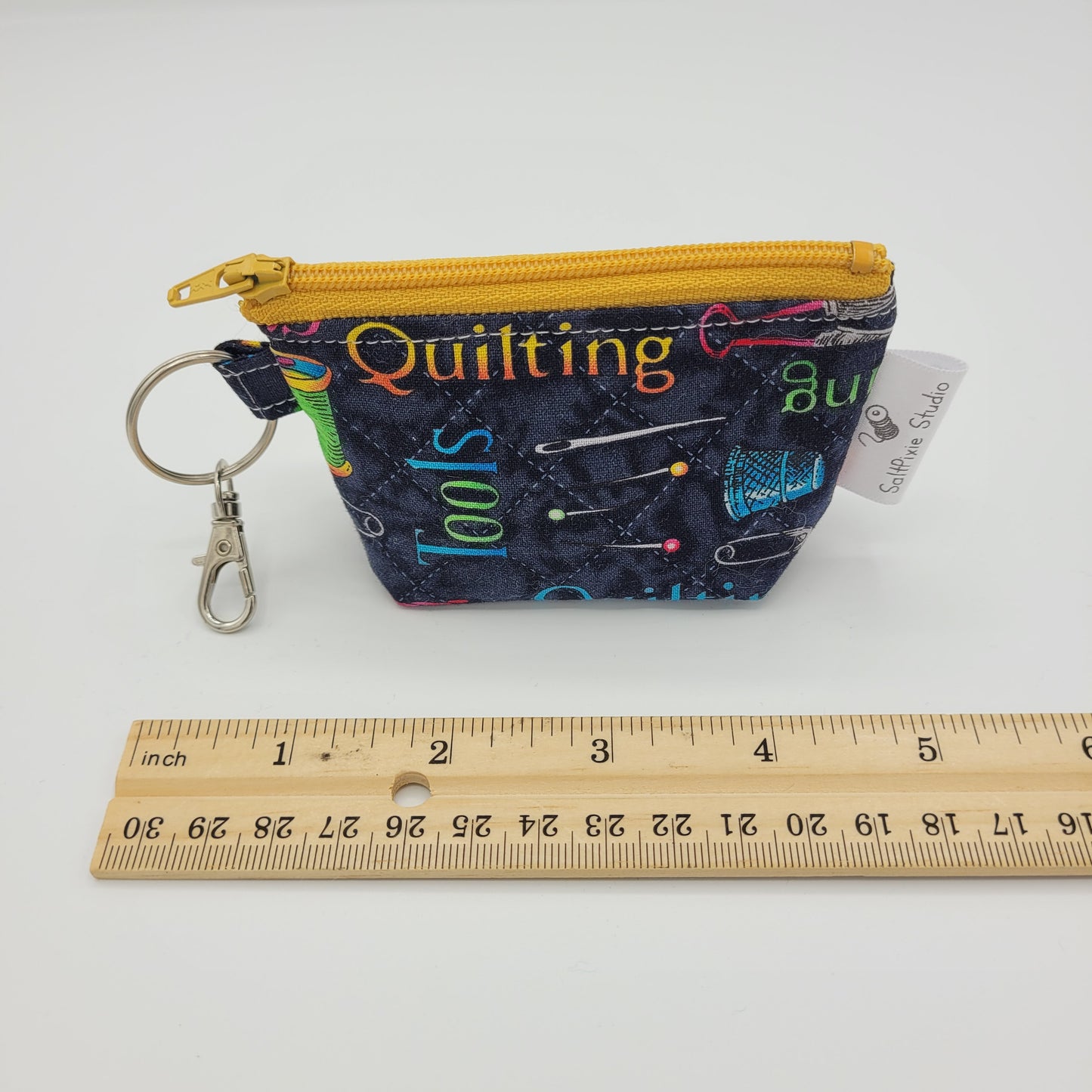 Super Tiny Mini Zip Clip Pouch | Cotton | Sewing Theme