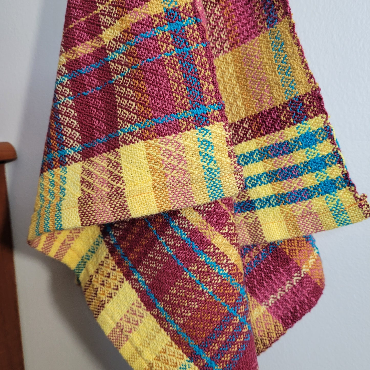 Dishtowel | Handwoven Kitchen Towel | 7 Color Stripes | Summer Sunset | Yellow
