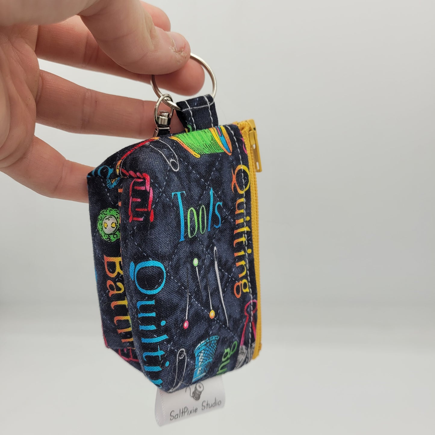 Super Tiny Mini Zip Clip Pouch | Cotton | Sewing Theme