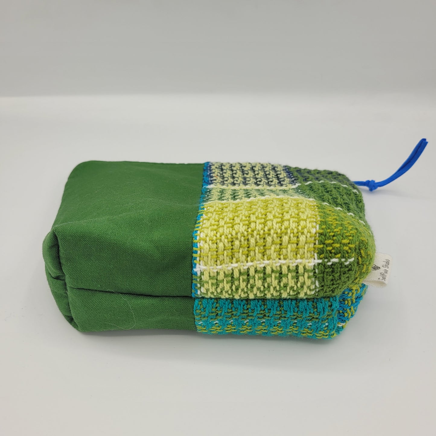 Zipper Pouch | Cecily Bag | Handwoven Greens & Blues 2 | Small
