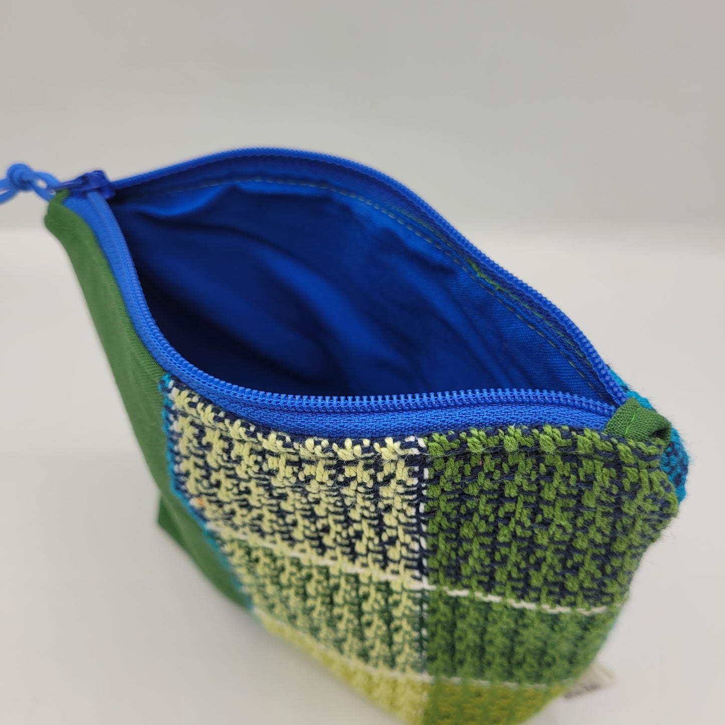 Zipper Pouch | Cecily Bag | Handwoven Greens & Blues 2 | Small