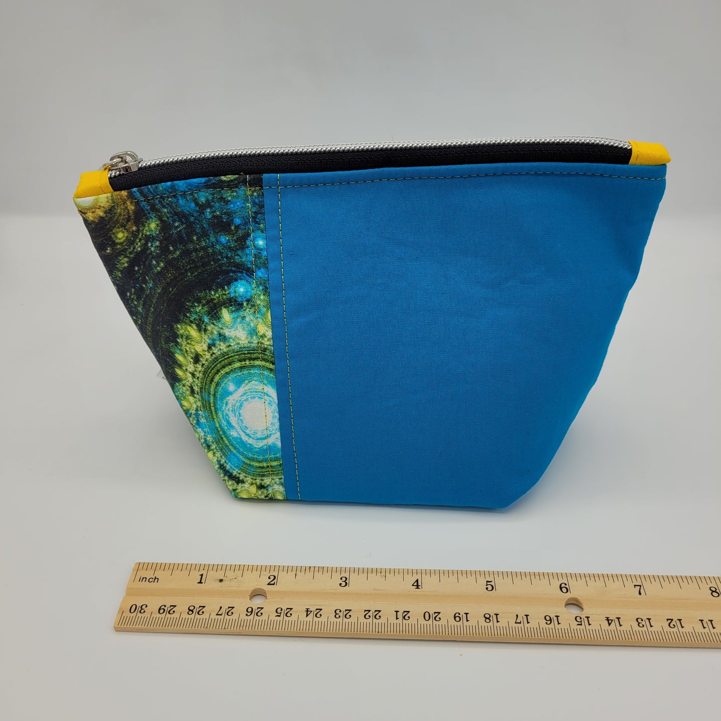 Zipper Pouch | Two Panel Cotton | Blue Galaxy | Medium