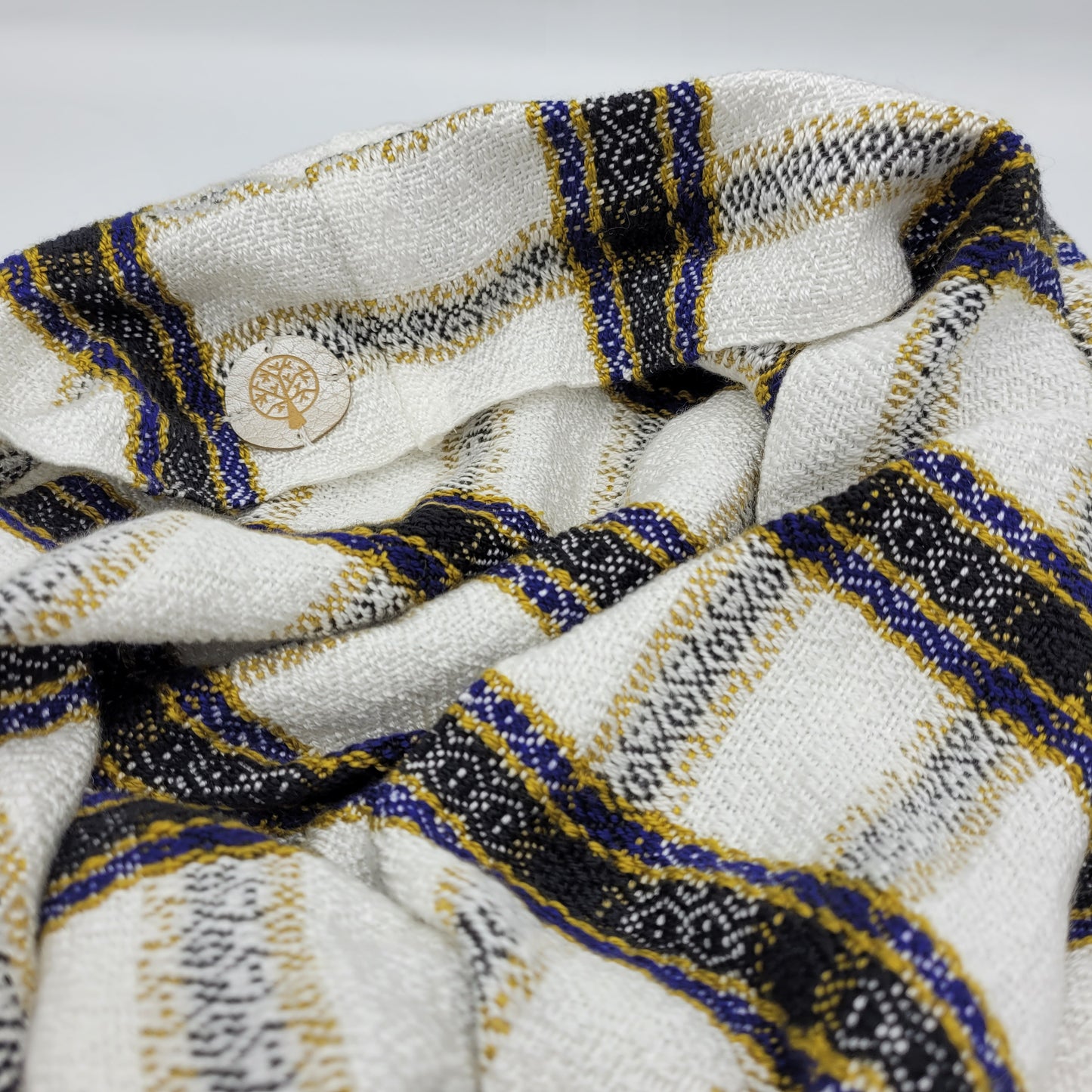 Cowl | Blue/Gold/Black Stripes | Rayon & Tencel Blend | Twisted Mobius Cowl