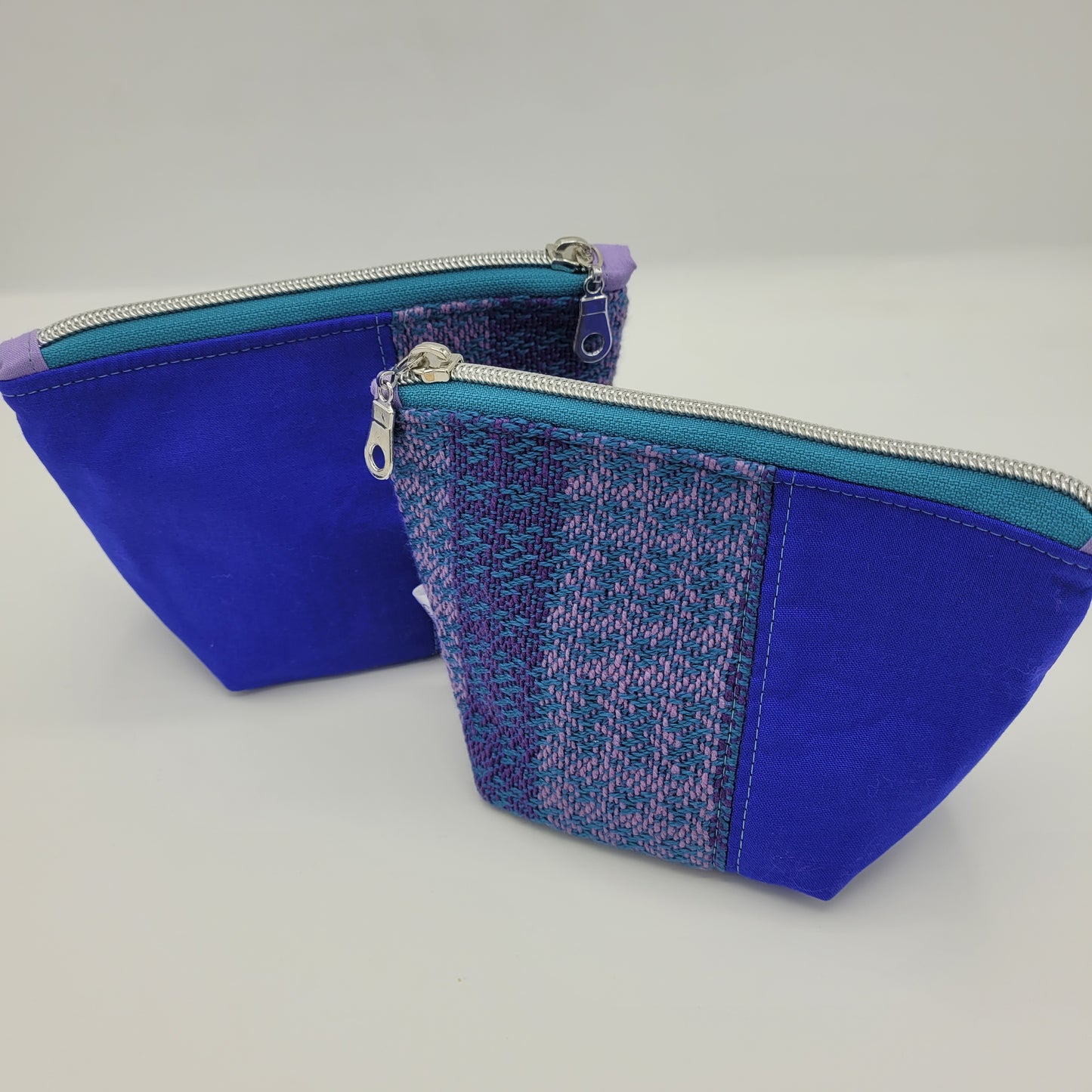Trinket Bag | Handwoven + Cotton | Purples & Blue Weave