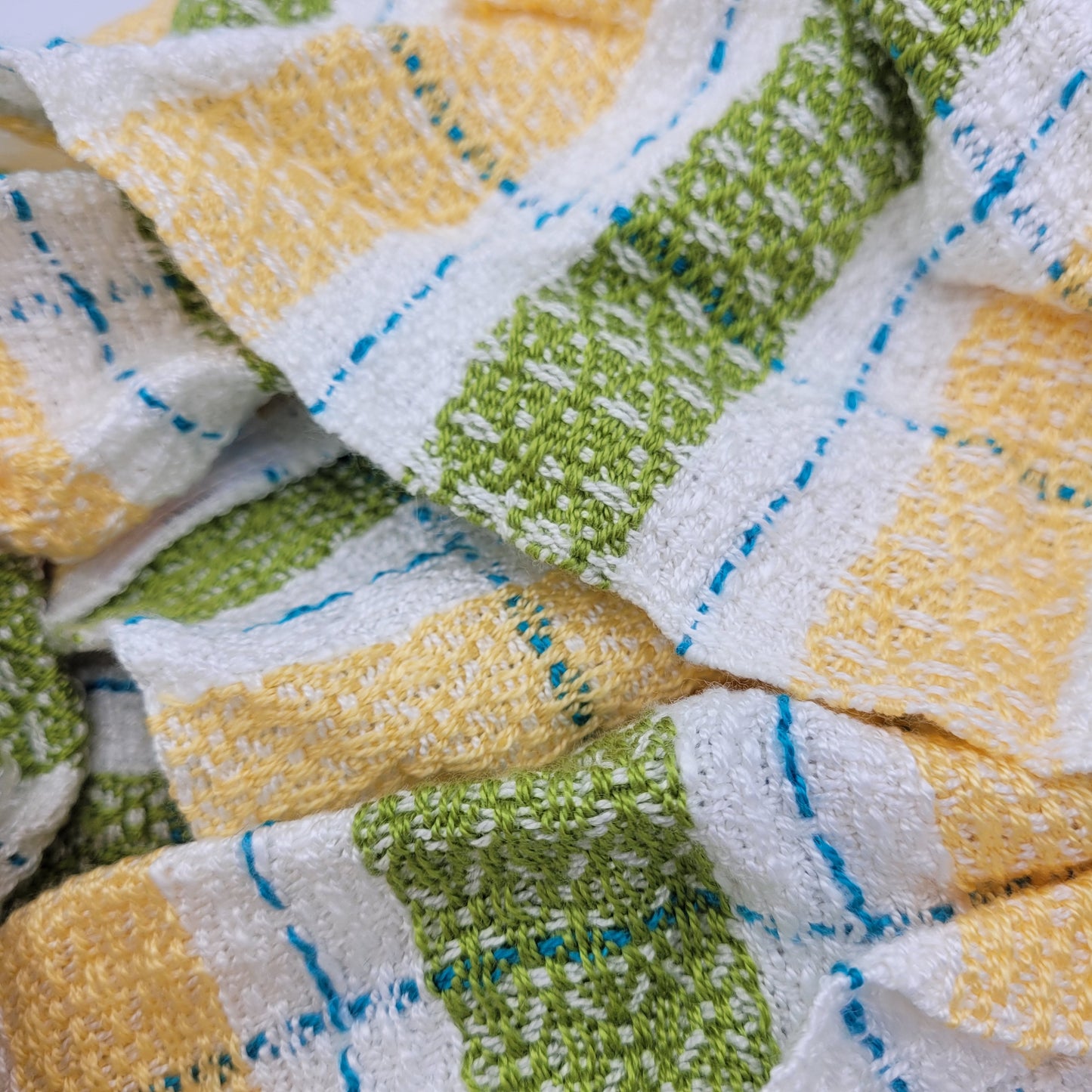Cowl | Yellow & Green Stripes | Rayon & Tencel Blend | Twisted Mobius Cowl