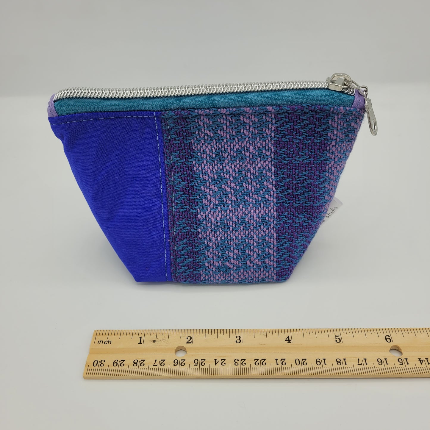 Trinket Bag | Handwoven + Cotton | Purples & Blue Weave