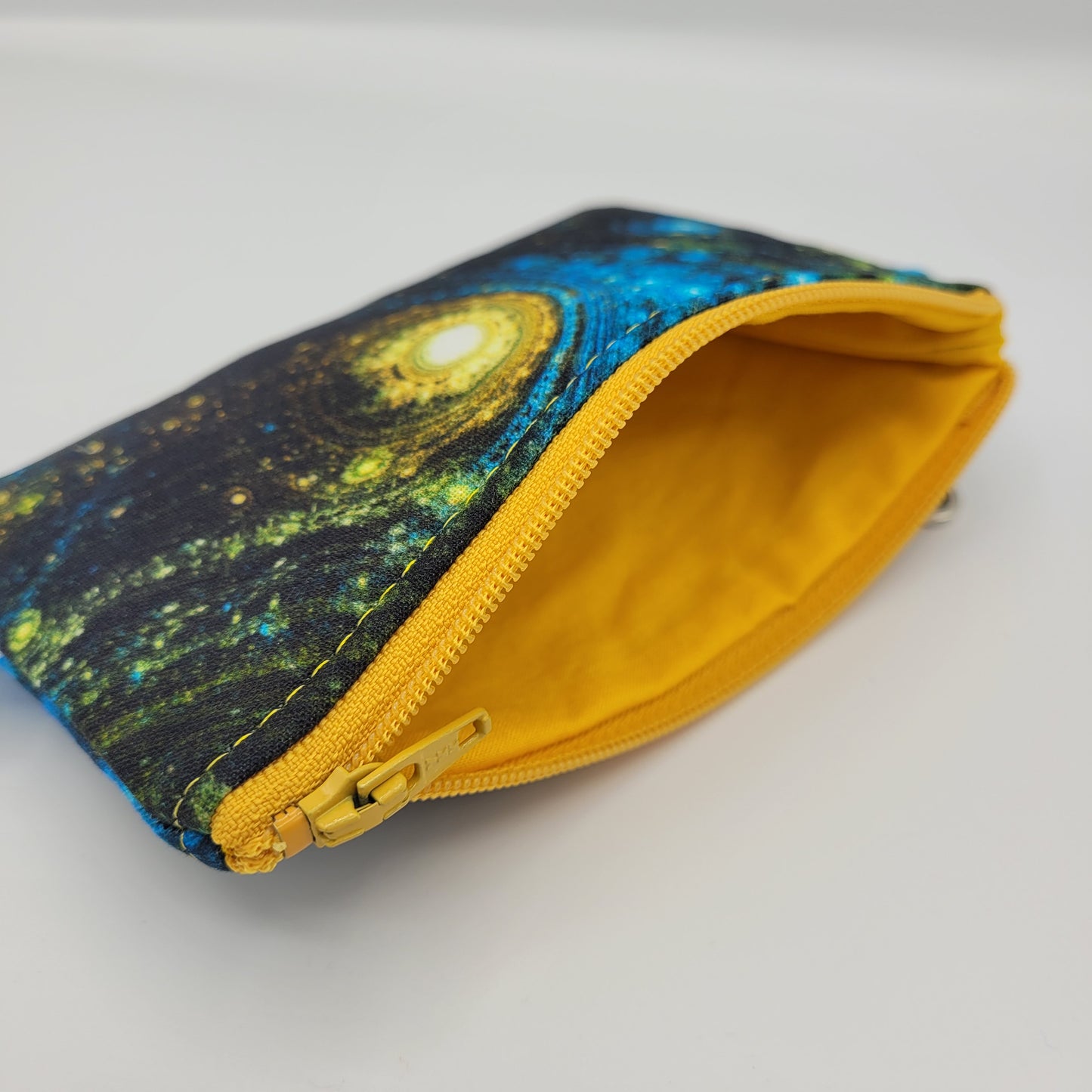 Mini Zipper Pouch | Quilter's Cotton | Blue/Yellow Nebula Print