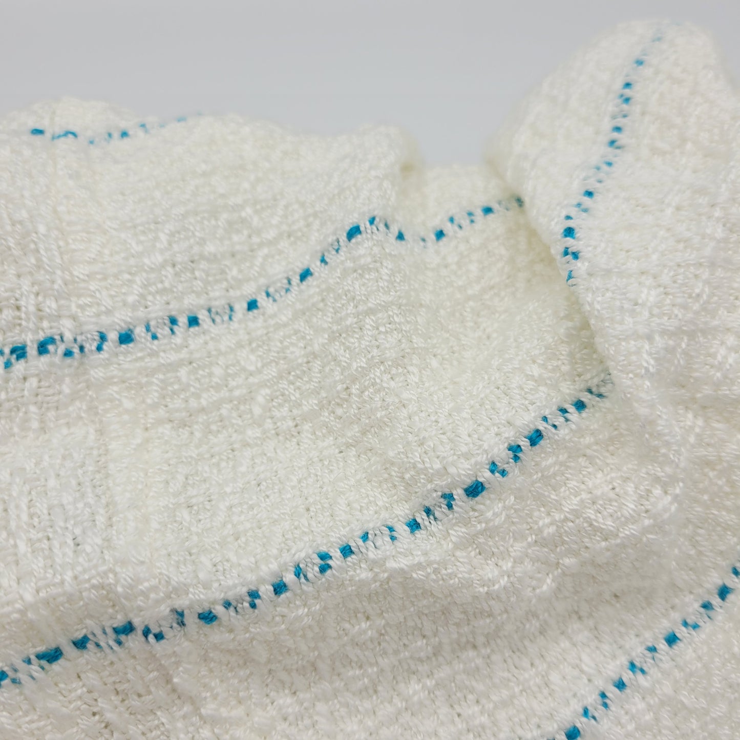 Cowl | Blue Warp Stripes | Rayon & Tencel Blend | Twisted Mobius Cowl
