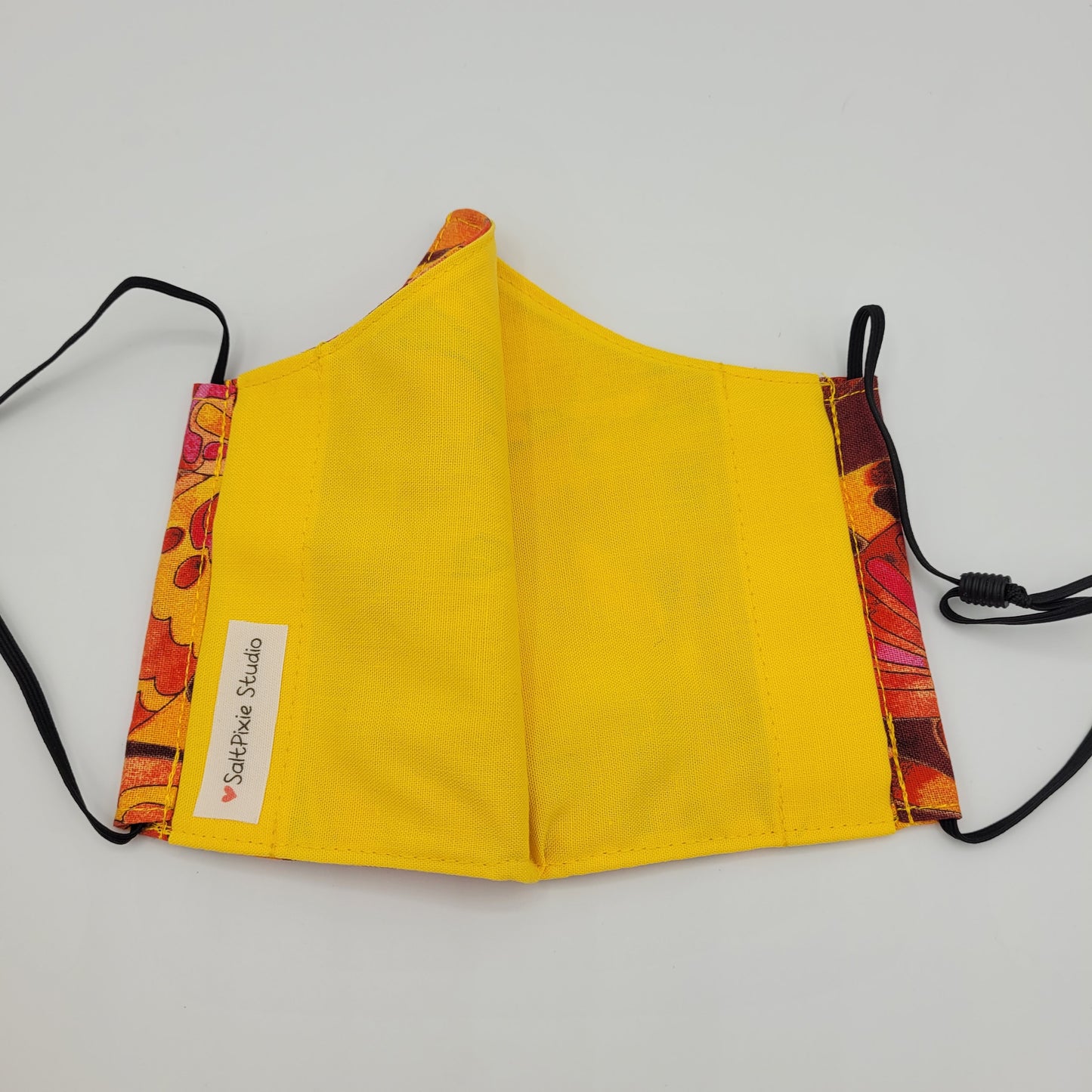 Cotton Face Mask w/ Filter Pocket | Adjustable Tie Ear Loops | Orange Butterfly | Washable Mask
