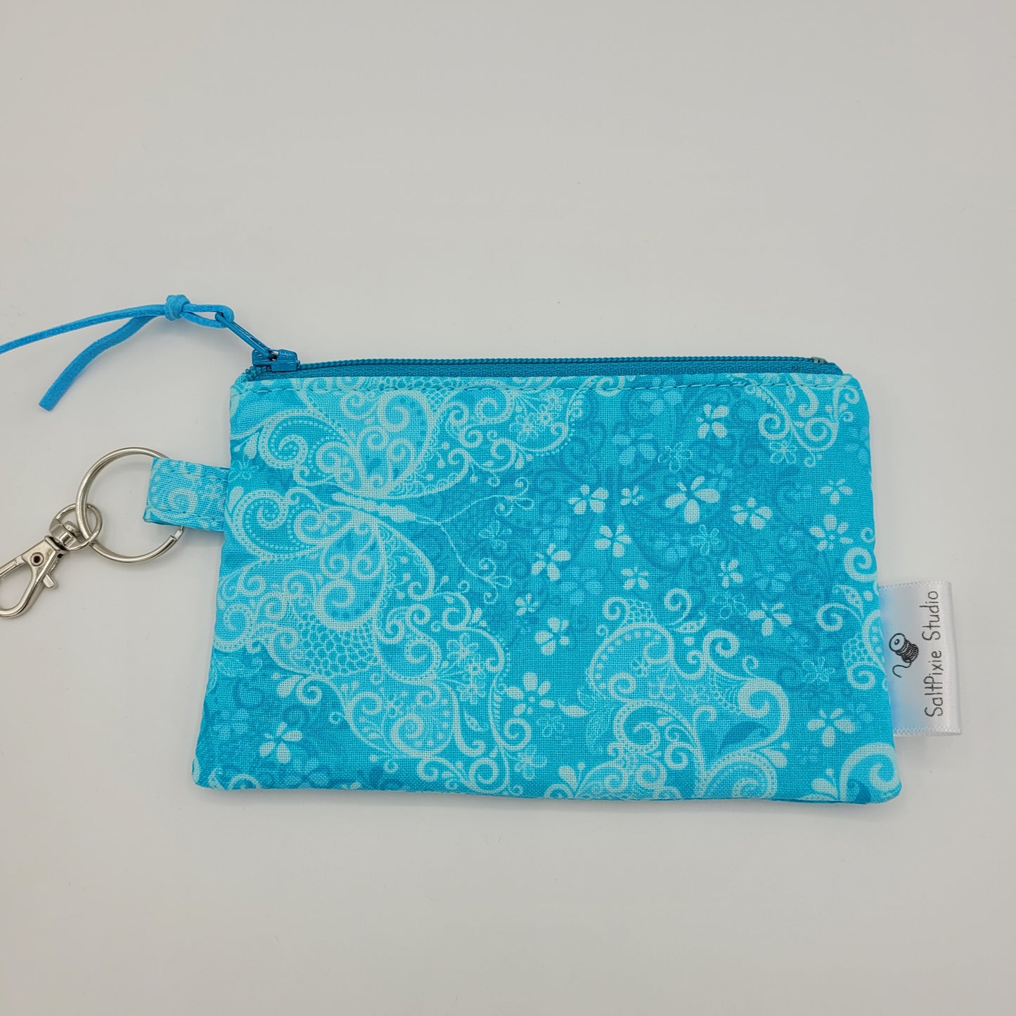 Mini Zipper Pouch | Quilter's Cotton | Turquoise Butterflies