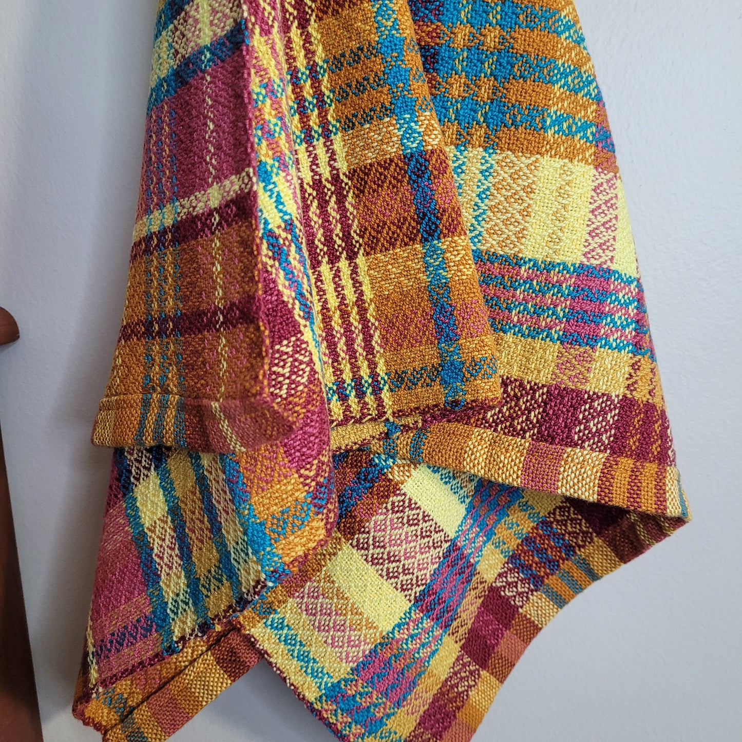 Dishtowel | Handwoven Kitchen Towel | 7 Color Stripes | Summer Sunset | Orange