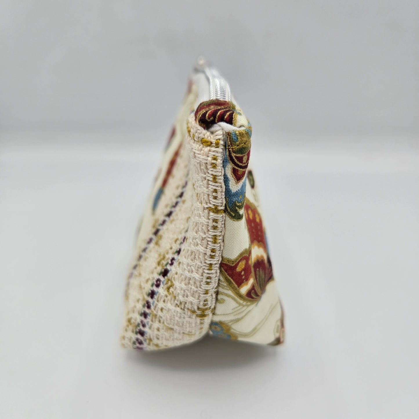 Trinket Bag | Handwoven + Cotton | Gold Lined Butterflies