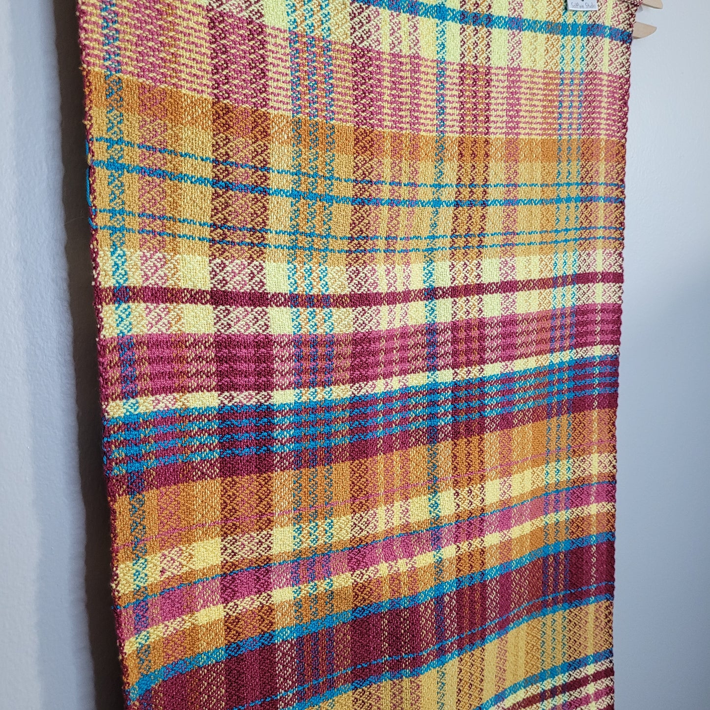 Dishtowel | Handwoven Kitchen Towel | 7 Color Stripes | Summer Sunset | Pale Yellow