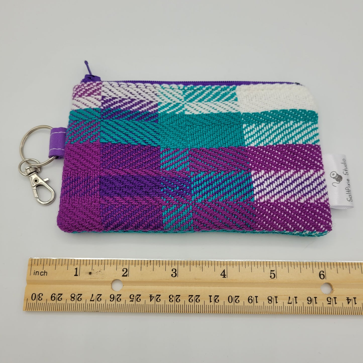 Mini Zipper Pouch | Handwoven Cotton | 90's Soda Cup Print