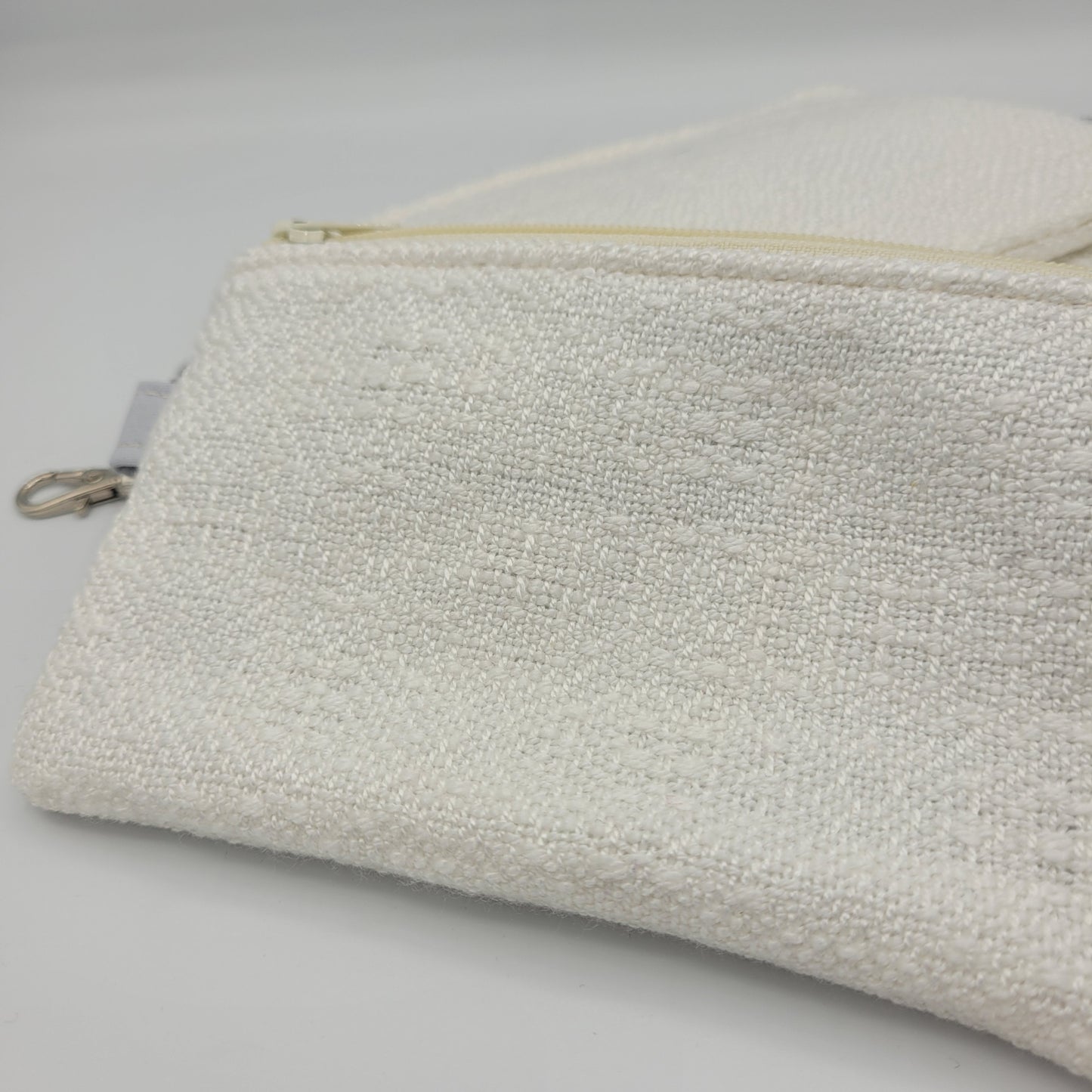 Mini Zipper Pouch | Handwoven Rayon | Snowfall