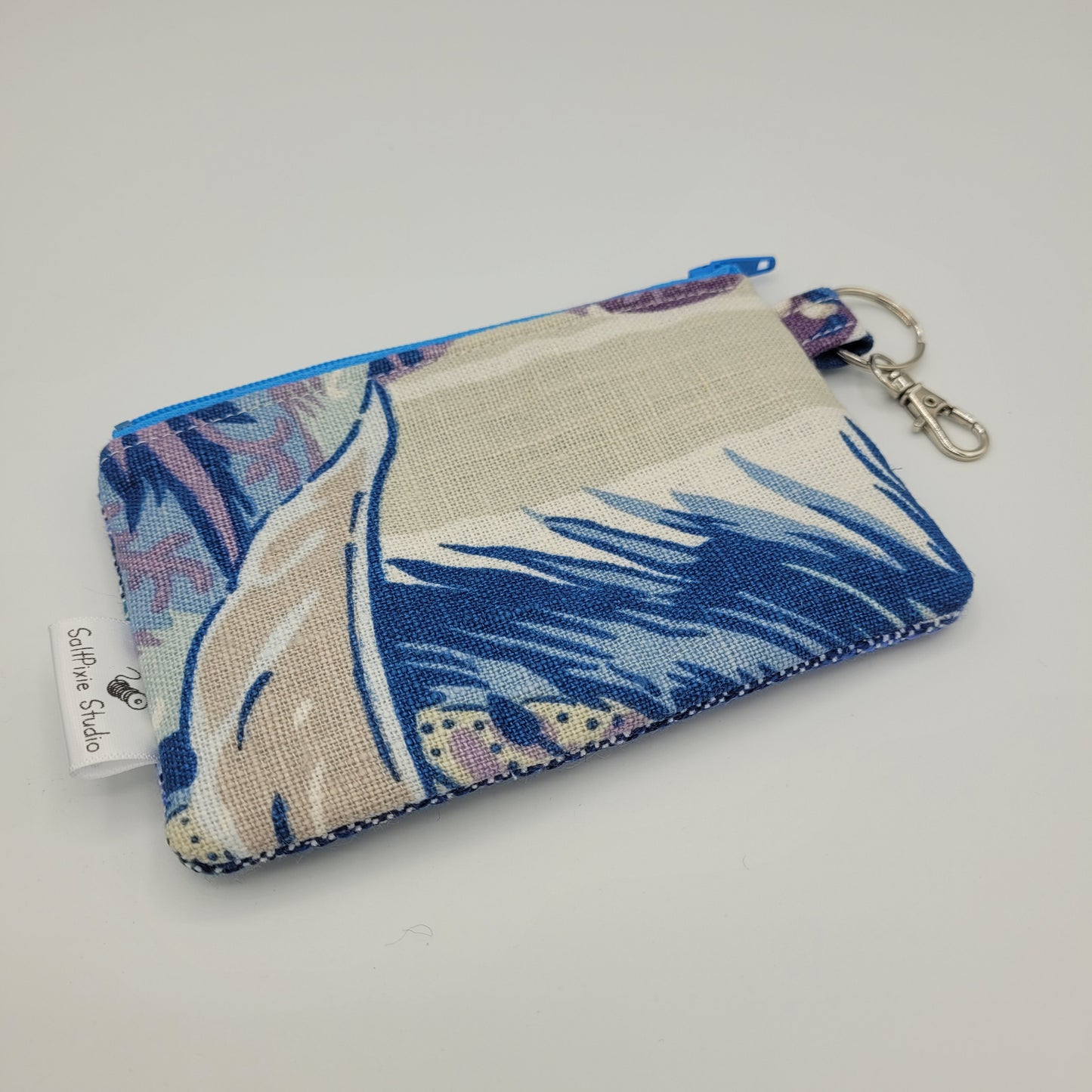 Mini Zipper Pouch | Handwoven Tencel | Tidal Waves