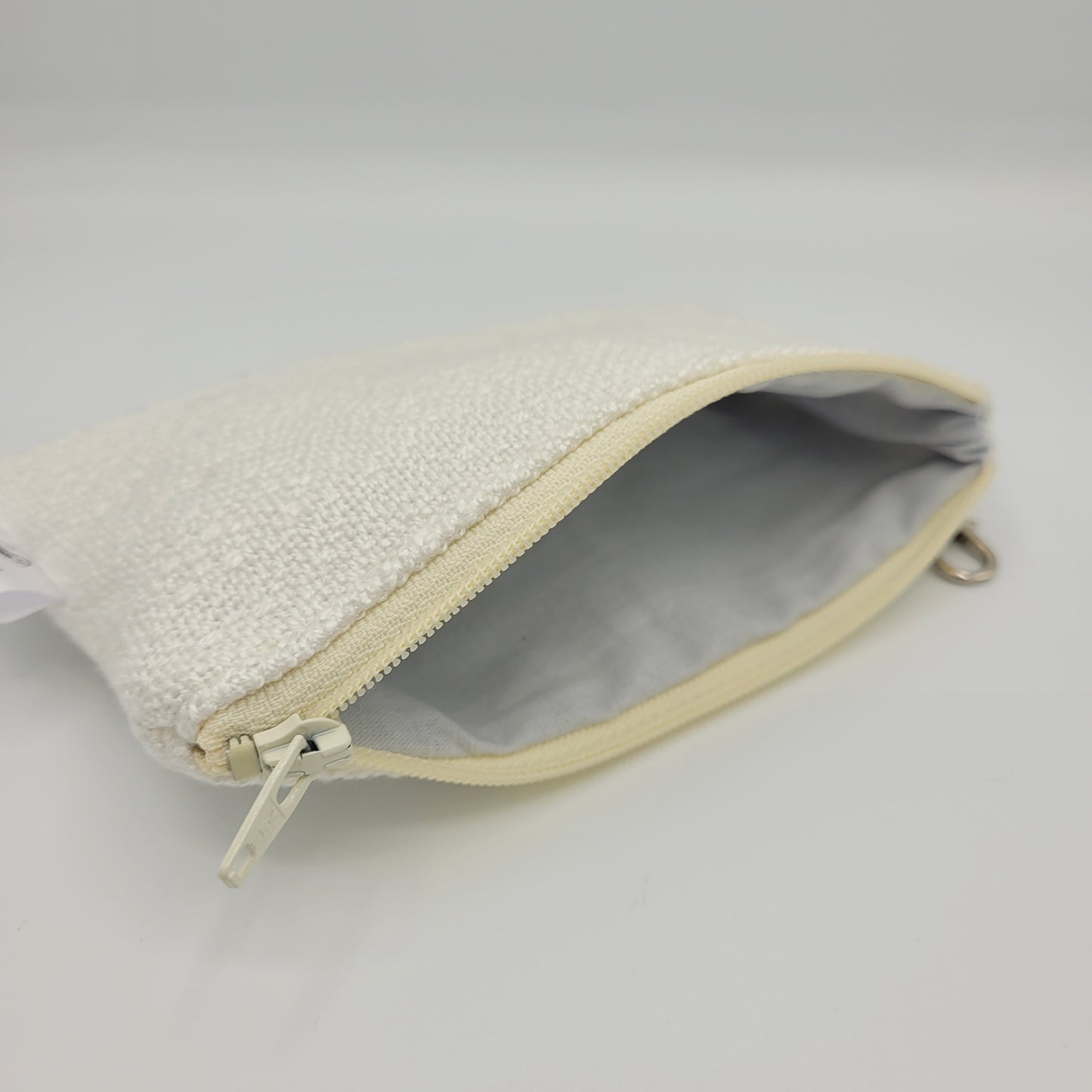 Mini Zipper Pouch | Handwoven Rayon | Snowfall