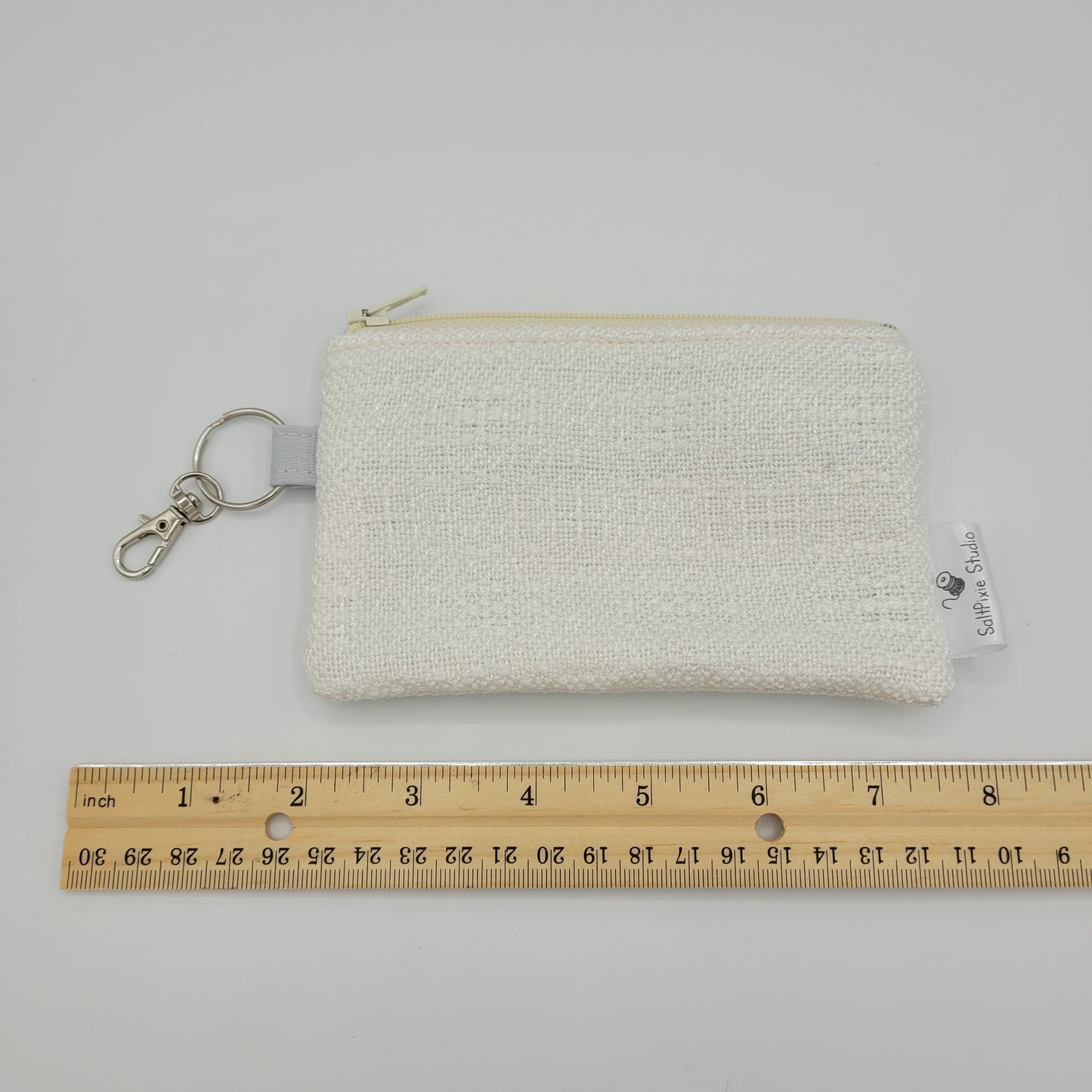 Mini Zipper Pouch | Handwoven Rayon | Snowfall