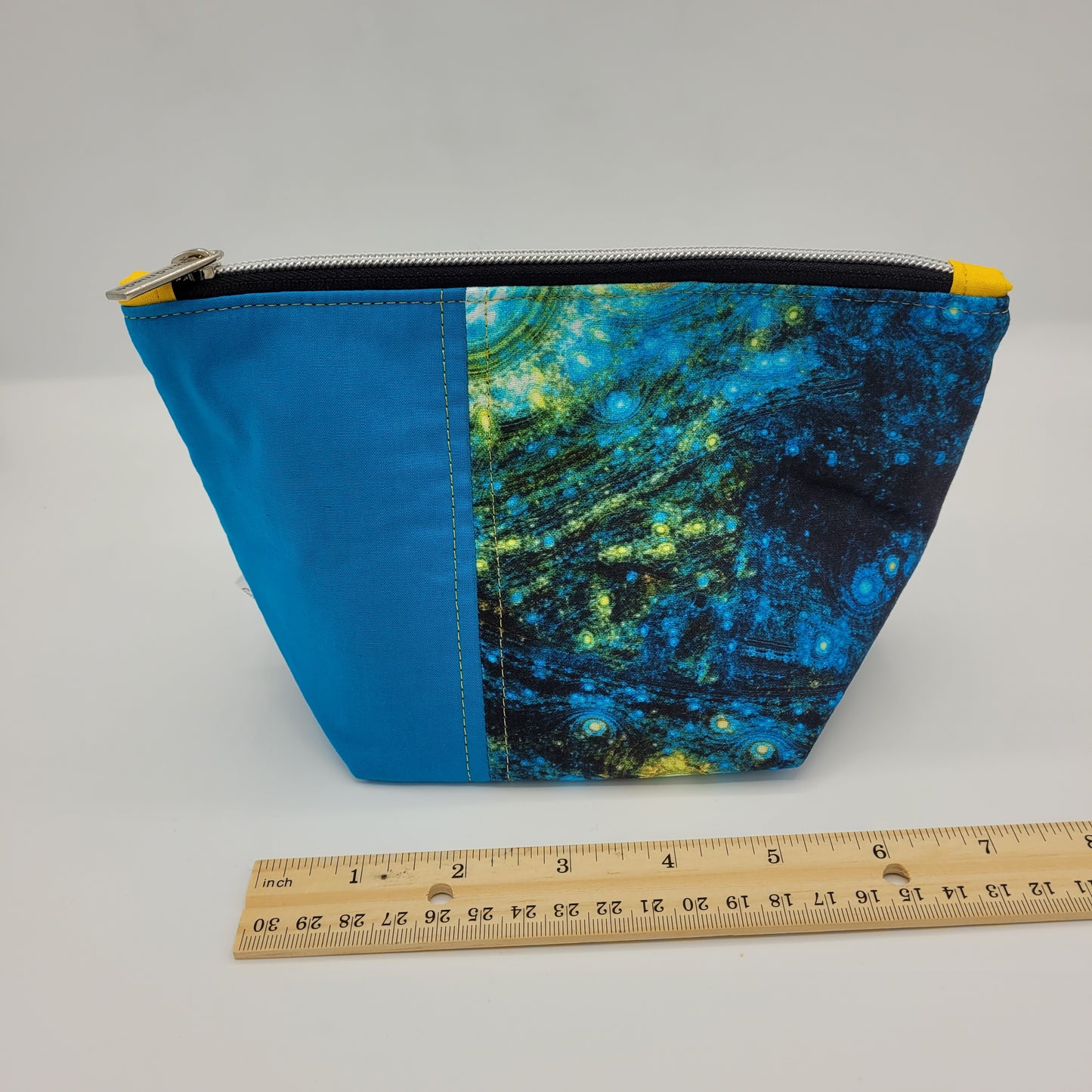 Zipper Pouch | Two Panel Cotton | Blue Galaxy | Medium