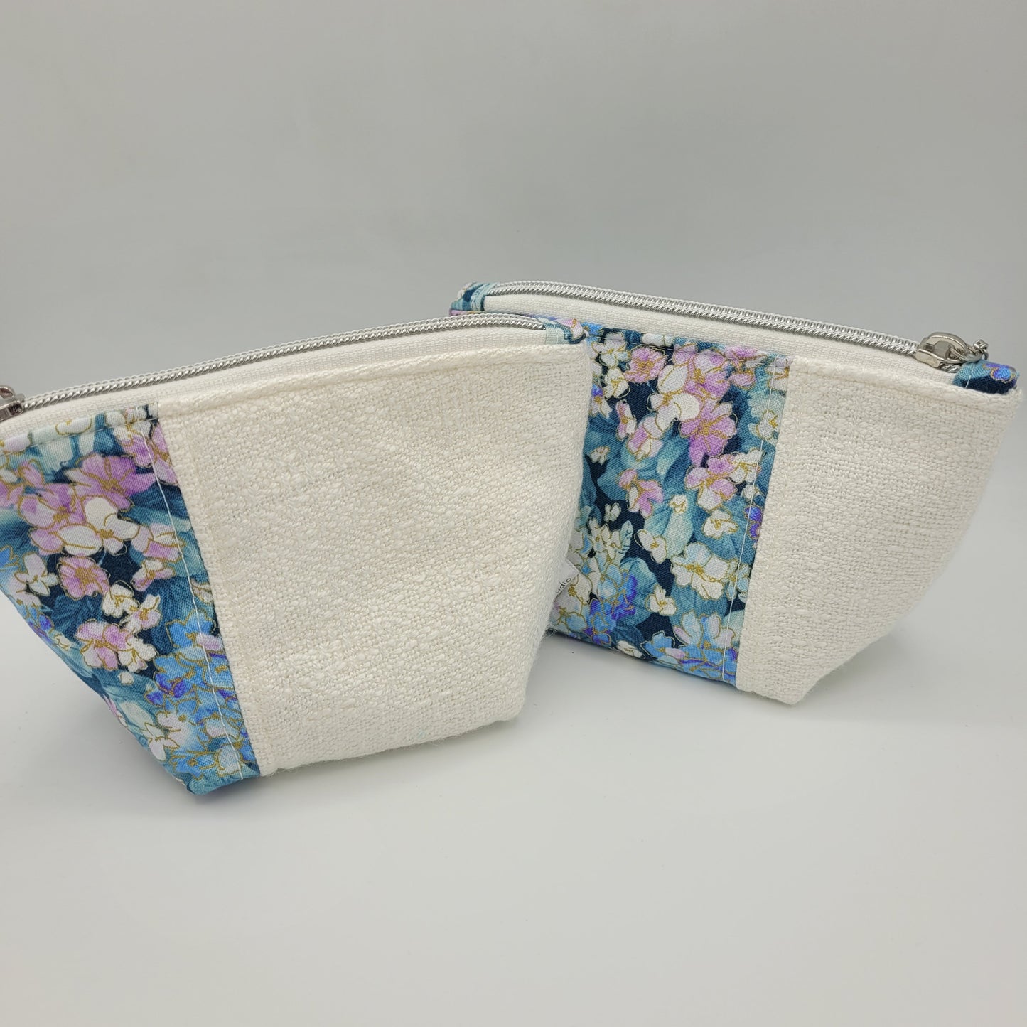 Trinket Bag | Handwoven + Cotton | White and Floral Print