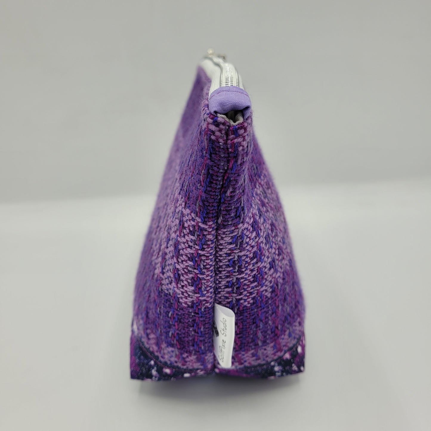Zipper Pouch | Handwoven + Cotton | Purple Galaxy | Medium