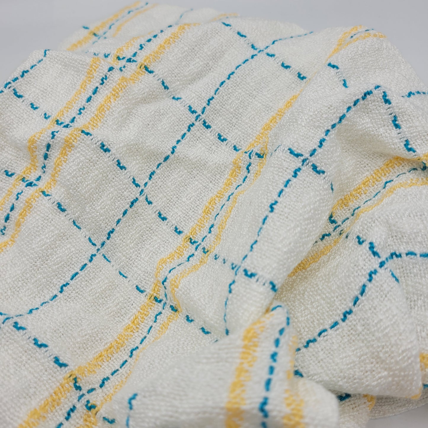 Cowl | Yellow/Blue Stripes | Rayon & Tencel Blend | Twisted Mobius Cowl