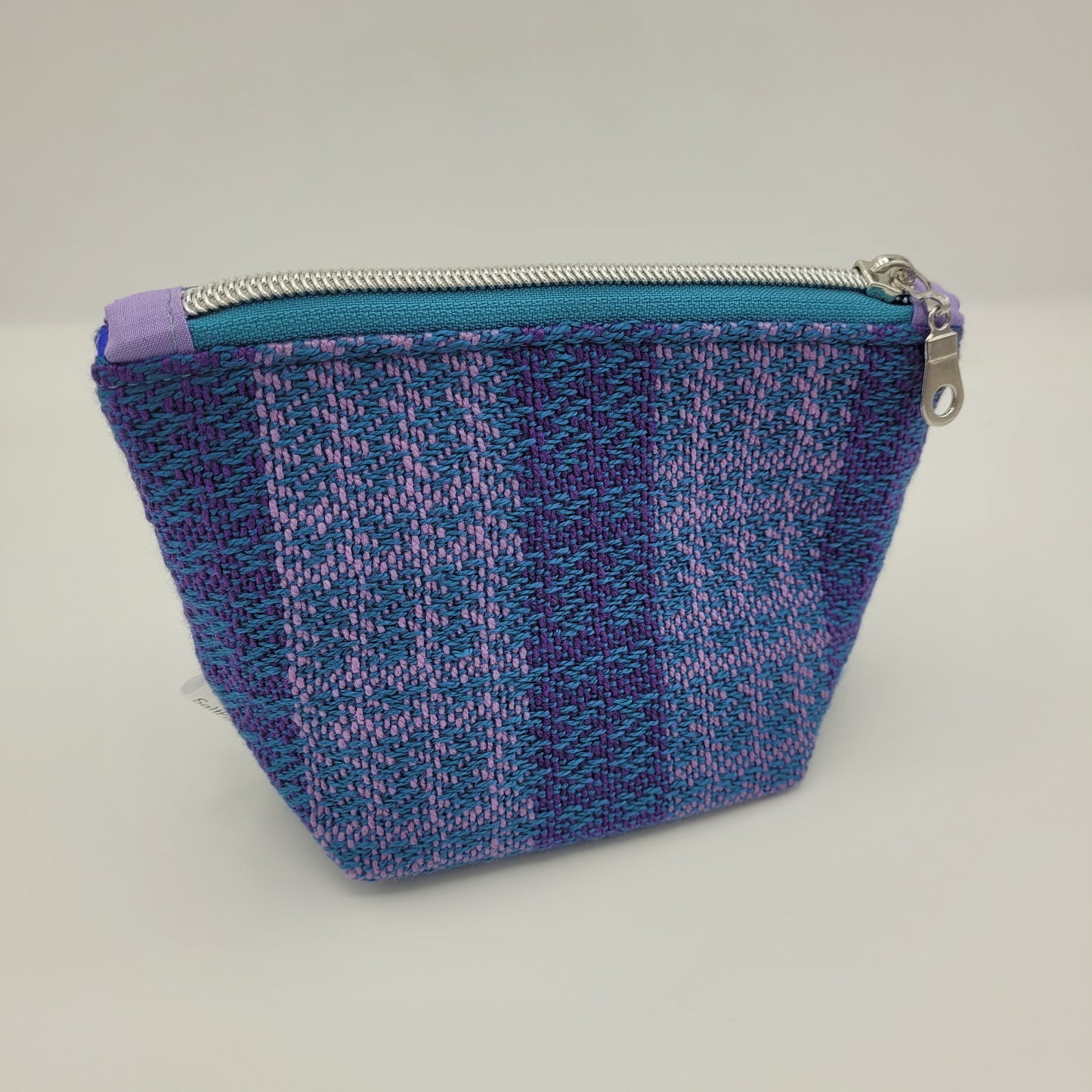 Trinket Bag | Handwoven + Cotton | Purples & Blue Weave
