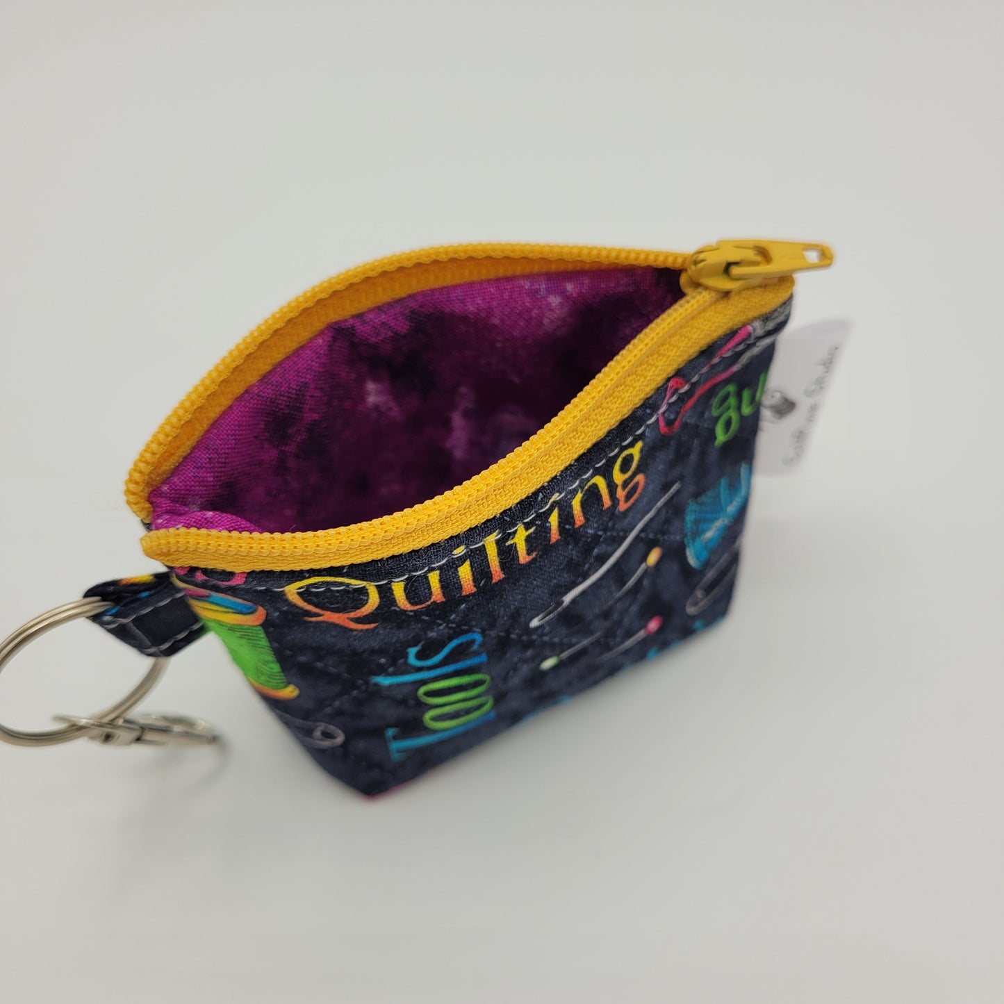 Super Tiny Mini Zip Clip Pouch | Cotton | Sewing Theme