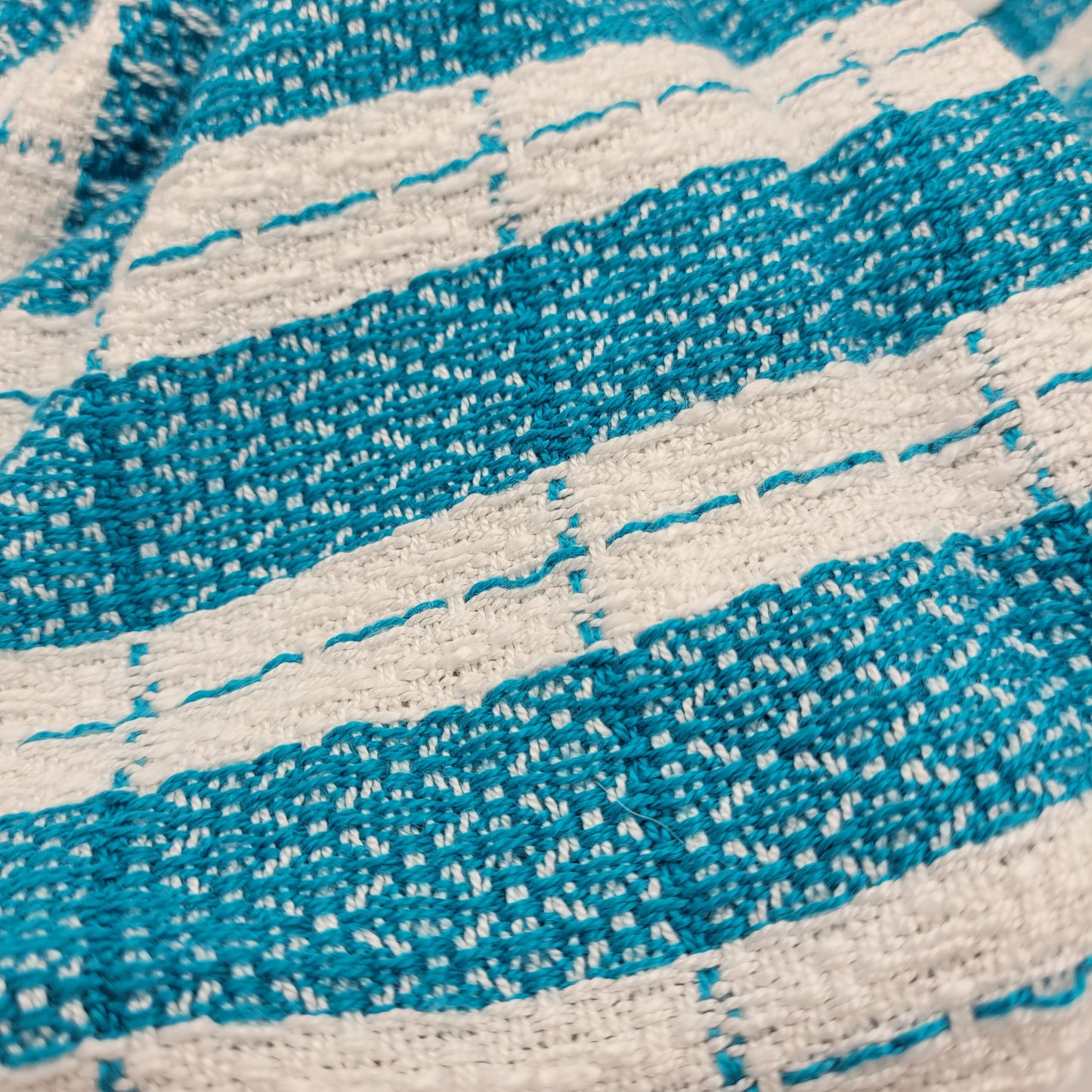 Cowl | Thick Turqouise Stripes | Rayon & Tencel Blend | Twisted Mobius Cowl