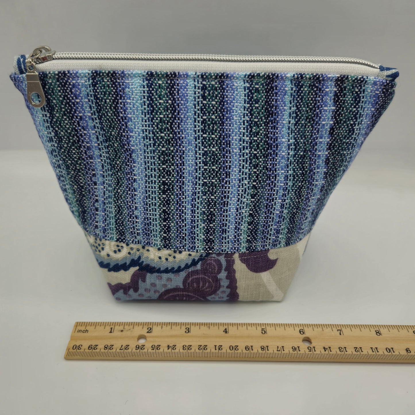 Zipper Pouch | Handwoven + Linen | Seside Tide Pools | Medium