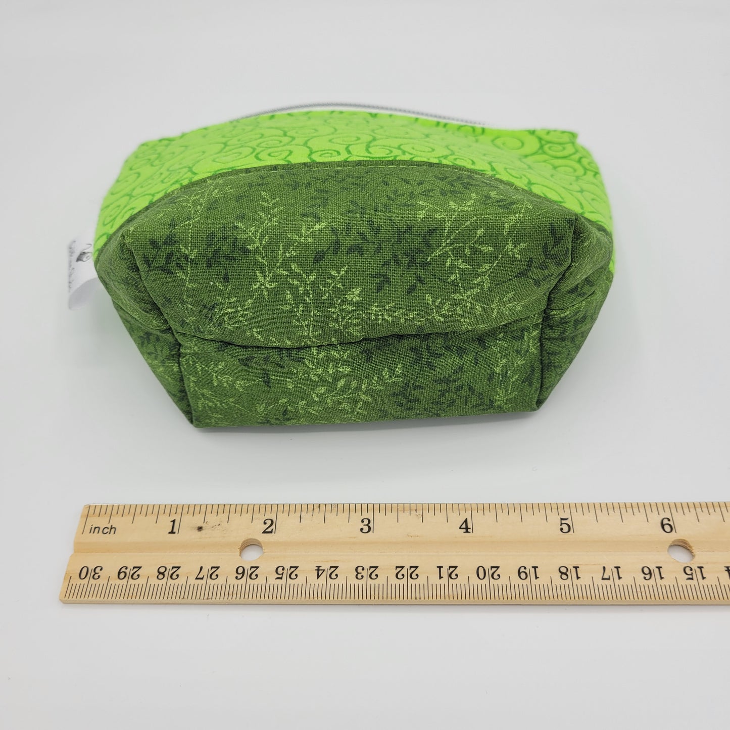Trinket Bag | Cotton Half Panel | Geometric Leaf