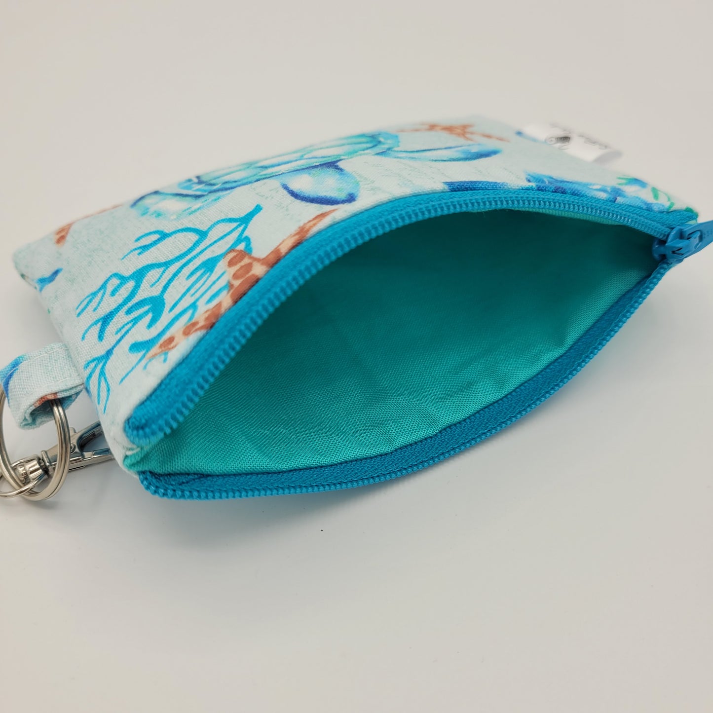 Mini Zipper Pouch | Quilter's Cotton | Turquoise Turtles
