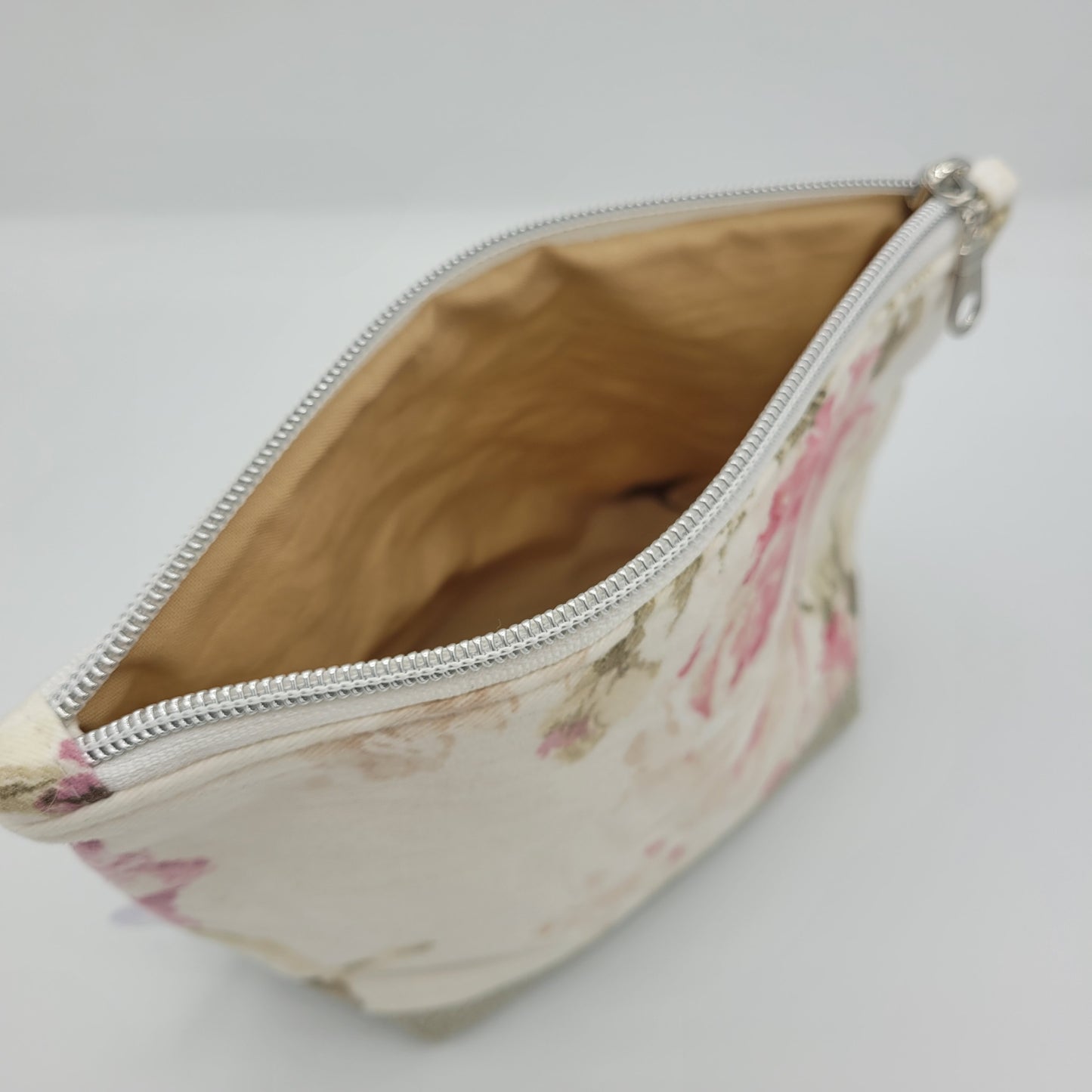 Zipper Pouch | Two Panel Cotton + Decor Fabric | Rose Tint | Medium