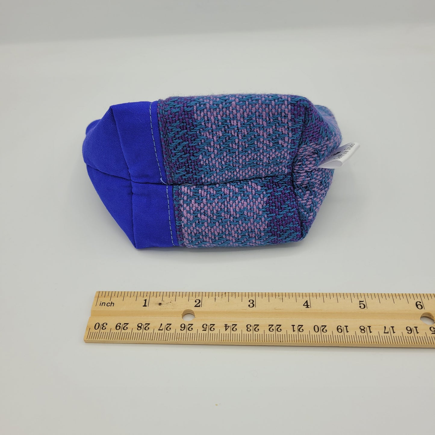 Trinket Bag | Handwoven + Cotton | Purples & Blue Weave