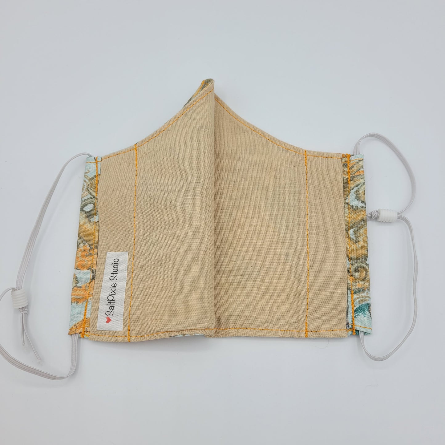Cotton Face Mask w/ Filter Pocket | Adjustable Tie Ear Loops | Orange Octopus | Washable Mask