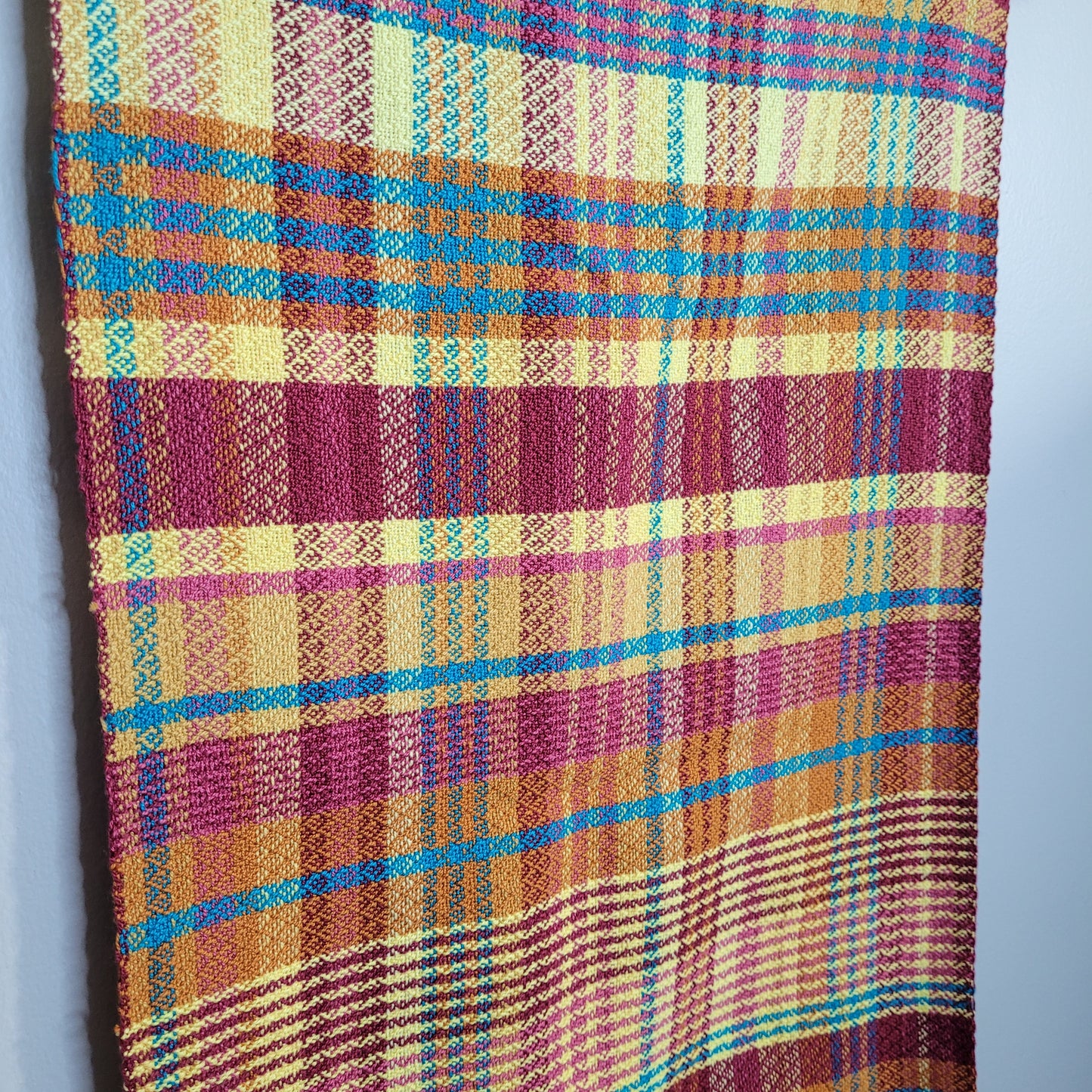Dishtowel | Handwoven Kitchen Towel | 7 Color Stripes | Summer Sunset | Orange